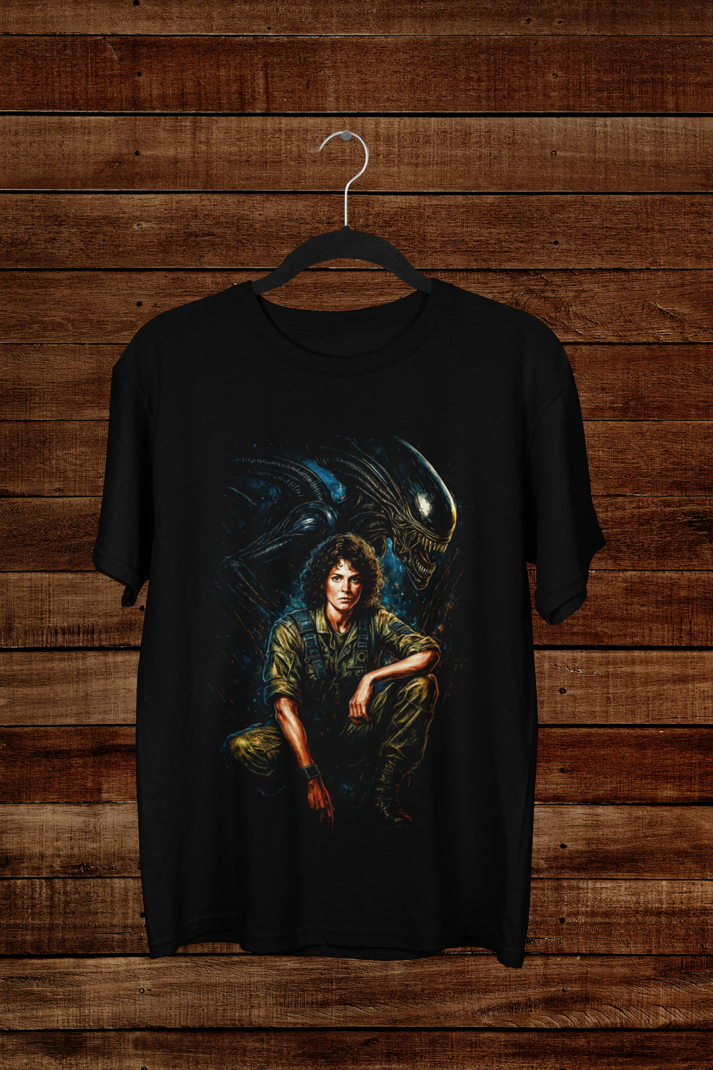 T-shirt Ellen Ripley "The Last Survivor" – Alien Sci-Fi Art / Xenomorph Shadows Graphic
