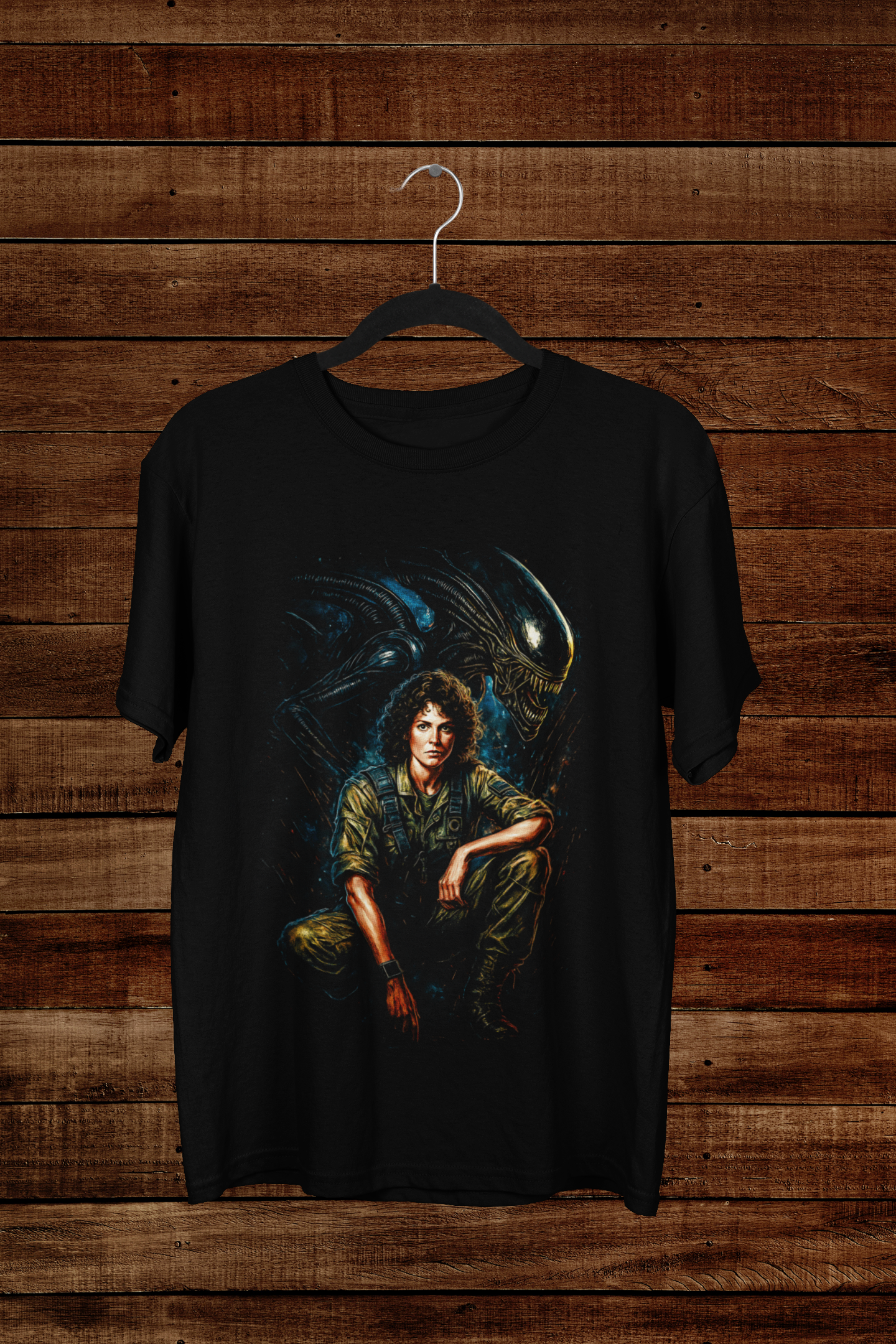 T-shirt Ellen Ripley "The Last Survivor" – Alien Sci-Fi Art / Xenomorph Shadows Graphic