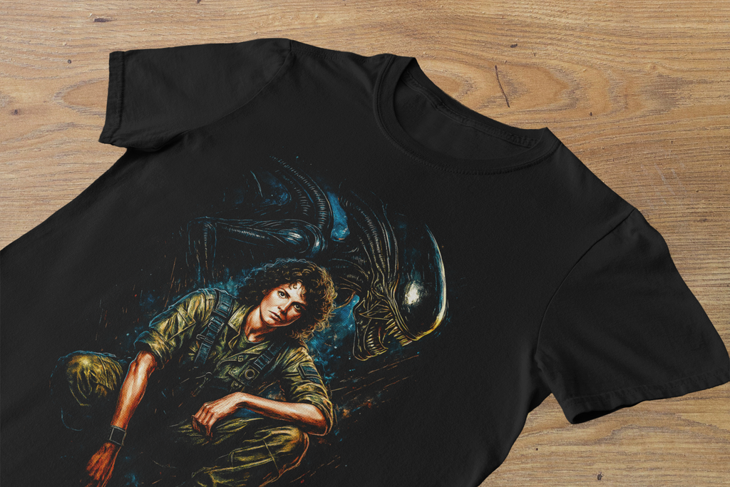 T-shirt Ellen Ripley "The Last Survivor" – Alien Sci-Fi Art / Xenomorph Shadows Graphic
