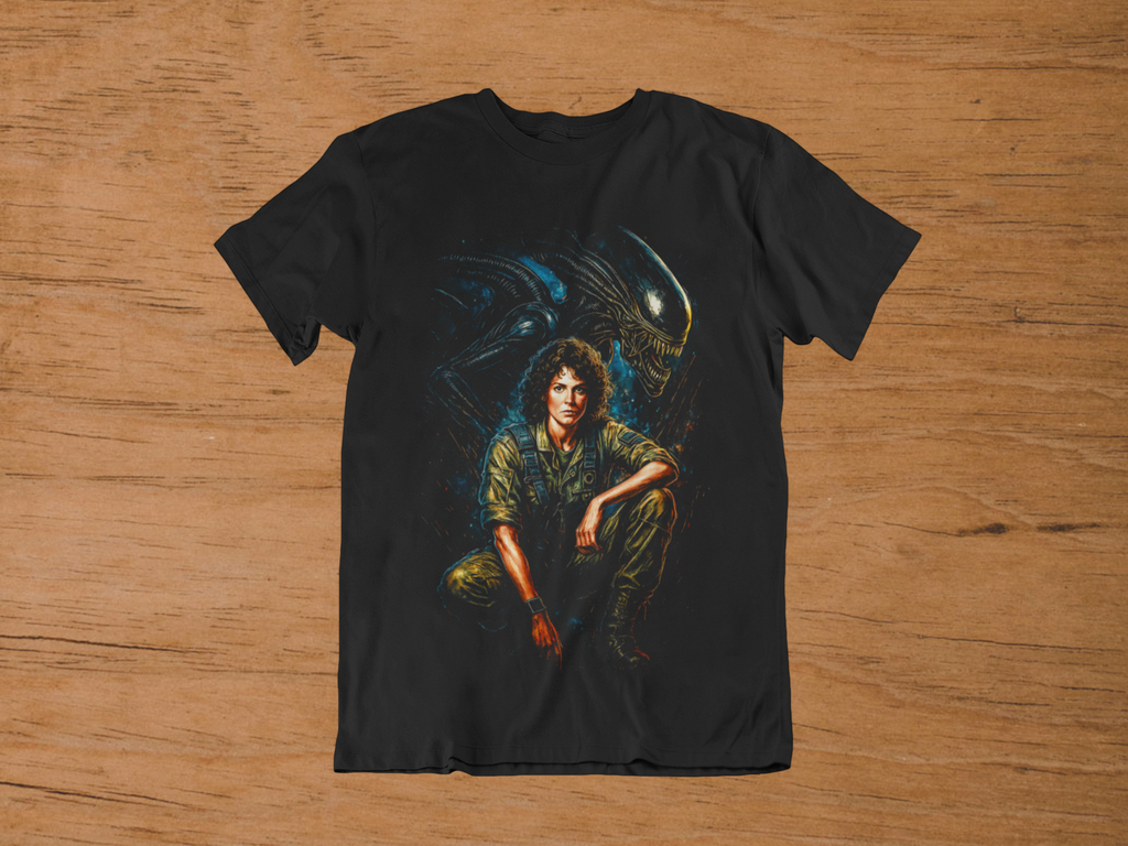 T-shirt Ellen Ripley "The Last Survivor" – Alien Sci-Fi Art / Xenomorph Shadows Graphic