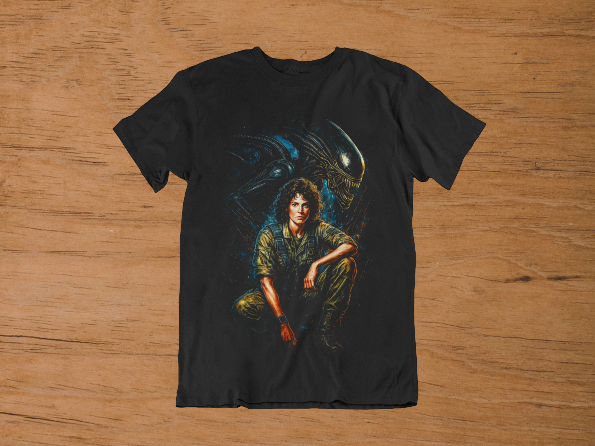 T-shirt Ellen Ripley "The Last Survivor" – Alien Sci-Fi Art / Xenomorph Shadows Graphic