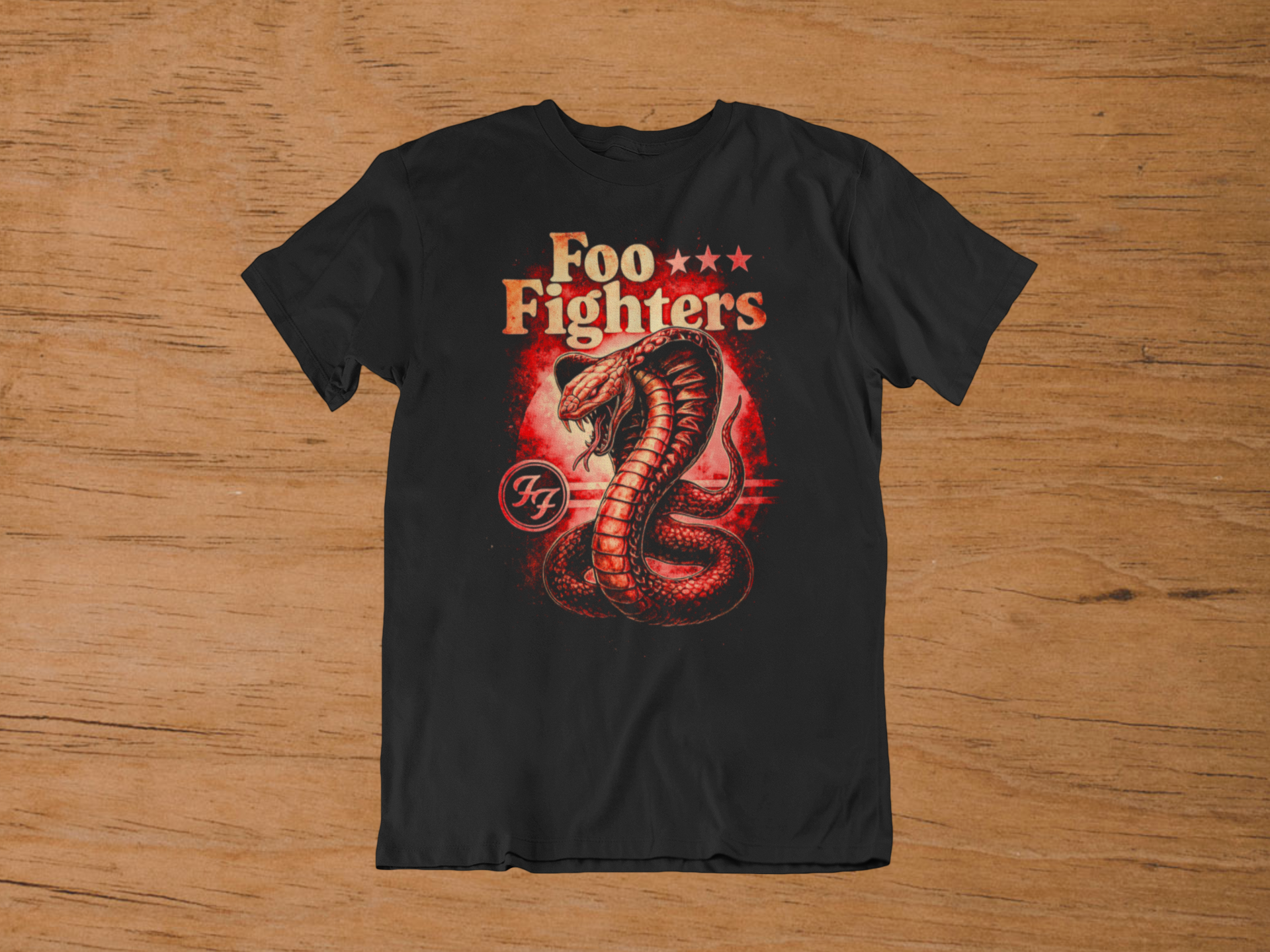 T-shirt Foo Fighters "Cobra Strike" – Rock 'n' Roll Energy Art / Red Sun Graphic