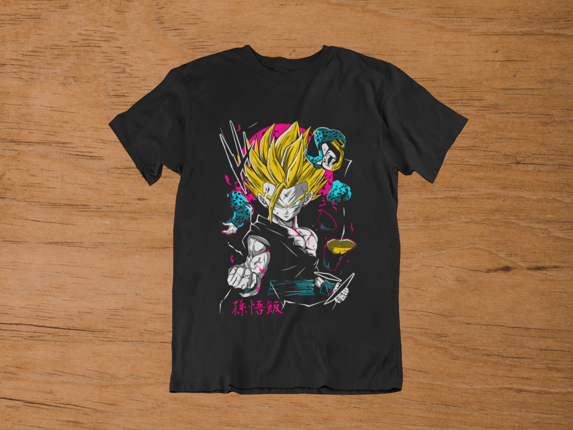 T-shirt Gohan "Perfect Fury" – Super Saiyan 2 Art / DBZ Neon Graphic