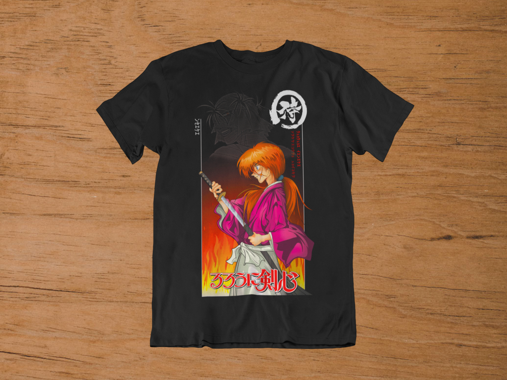 T-shirt Kenshin "The Wandering Samurai" – Rurouni Kenshin Art / Hitokiri Battousai Graphic