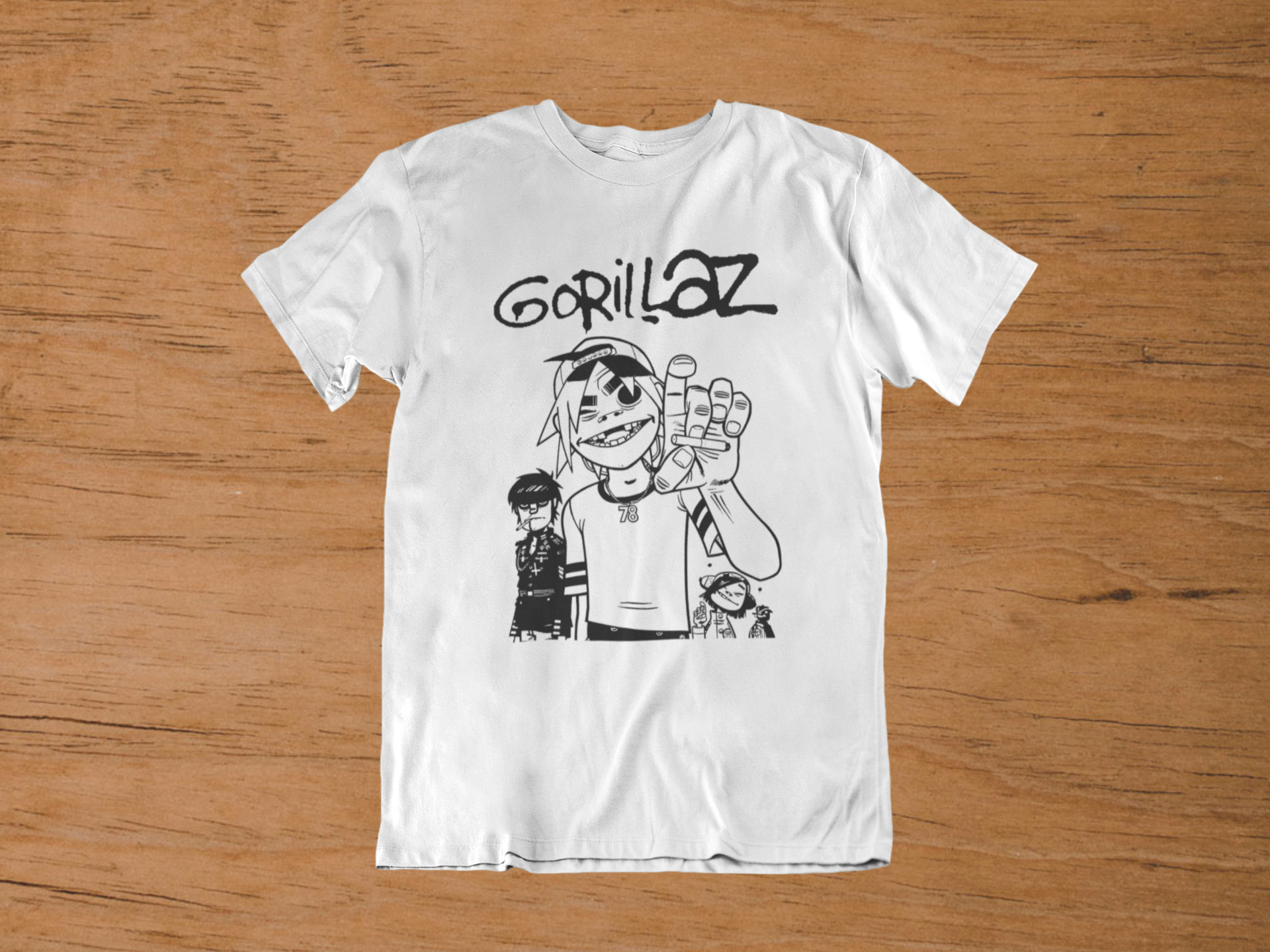 Tshirt Gorillaz "The Gang" Sketch – 2-D & Crew Artist Series