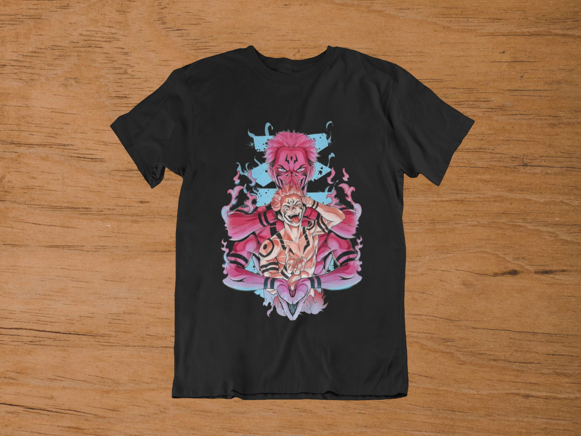 T-shirt Jujutsu Kaisen "The Vessel" – Itadori & Sukuna Dual Art / Cursed Energy Graphic