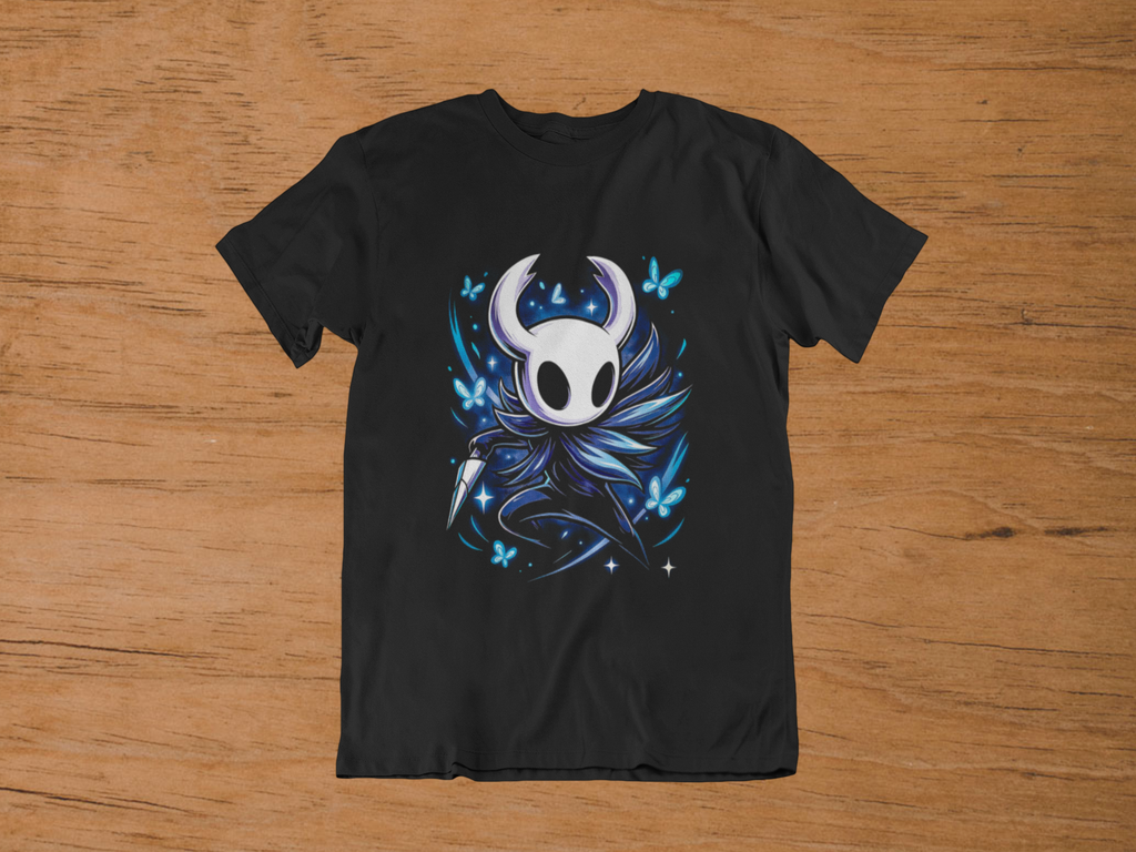 T-shirt Hollow Knight "Void & Dreams" – Indie Game Fantasy Art / Butterfly Glow Graphic