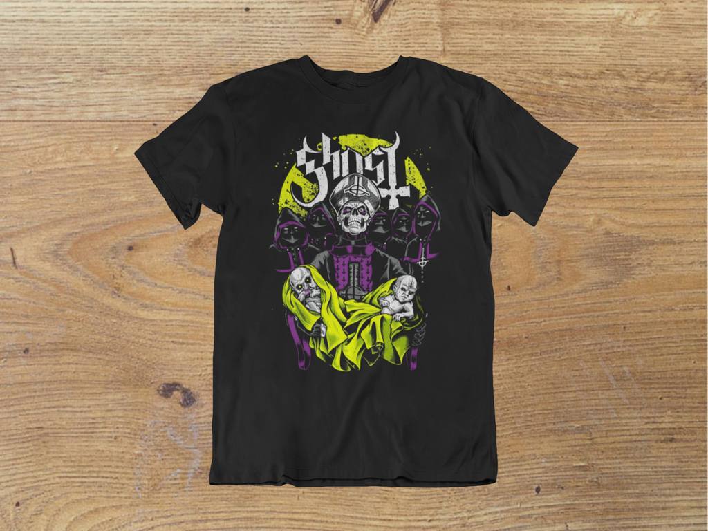 T-shirt Ghost "Infestissumam" – Papa Emeritus & Ghouls Ritual / Doom Metal Art