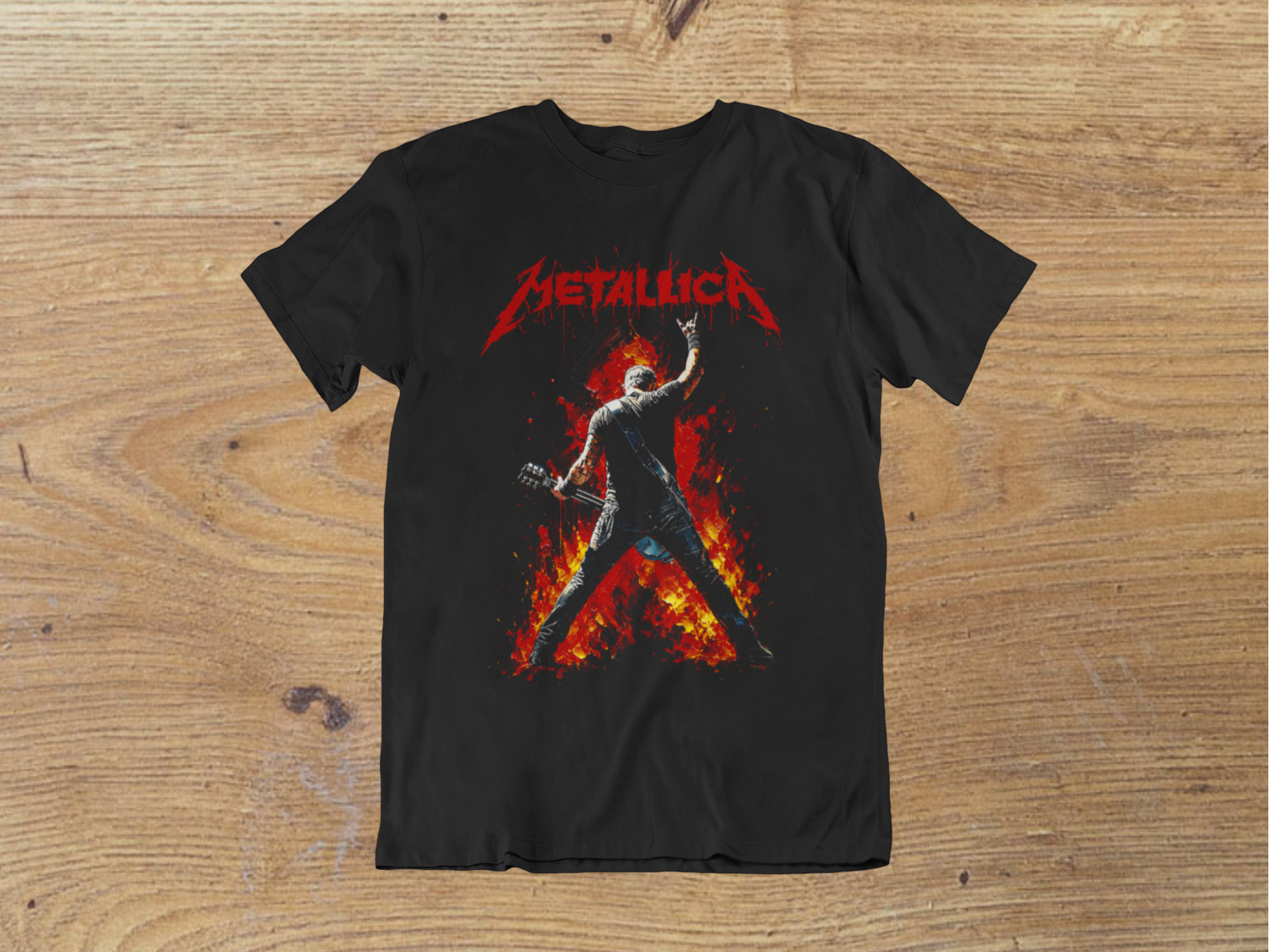 T-shirt Metallica "James Hetfield Fire" – Heavy Metal Legend Art / Thrash Metal Live Graphic