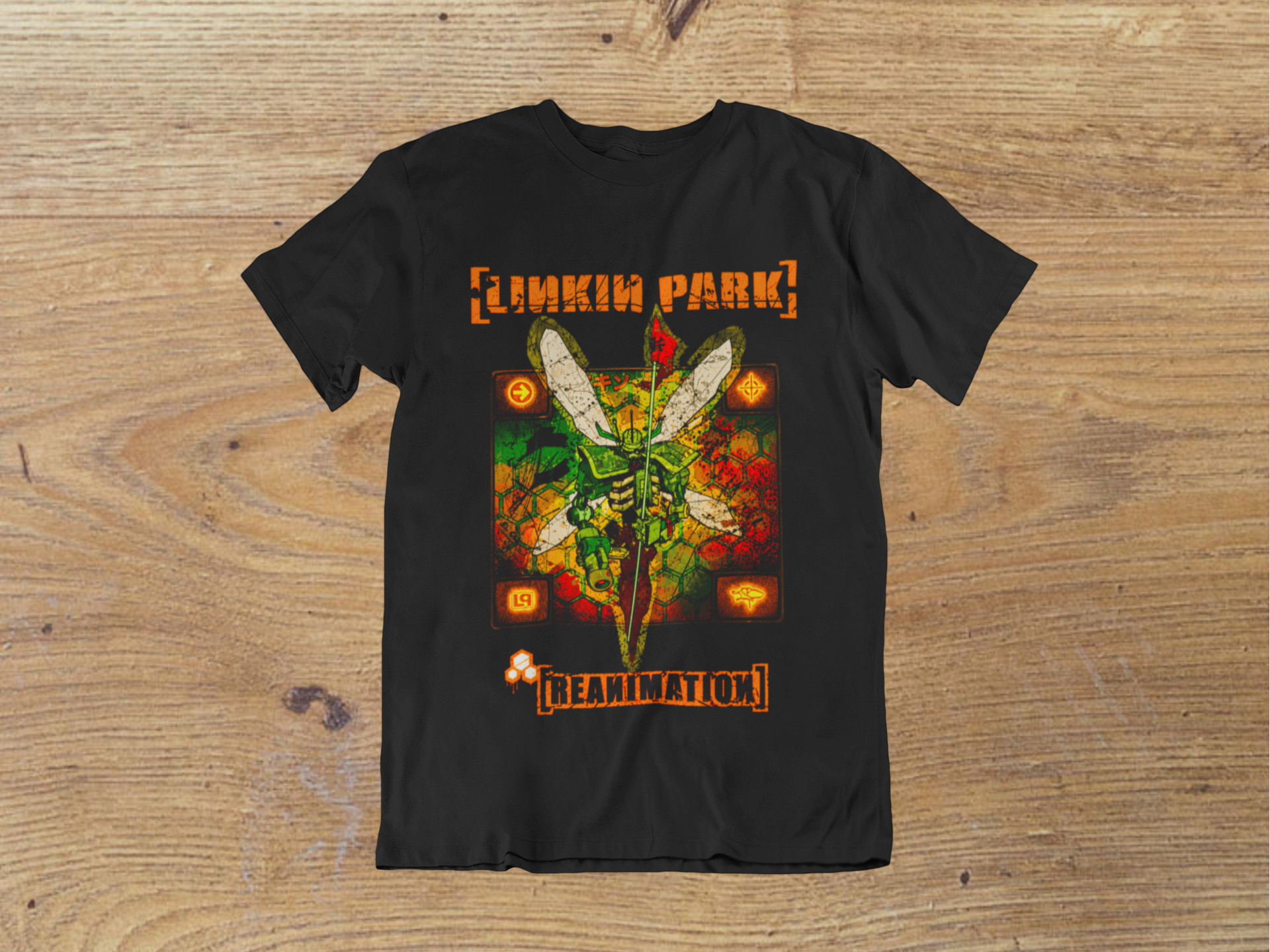 T-shirt Linkin Park "Reanimation" – Mecha Soldier Art / Nu Metal Remix Graphic / Black Band Tee