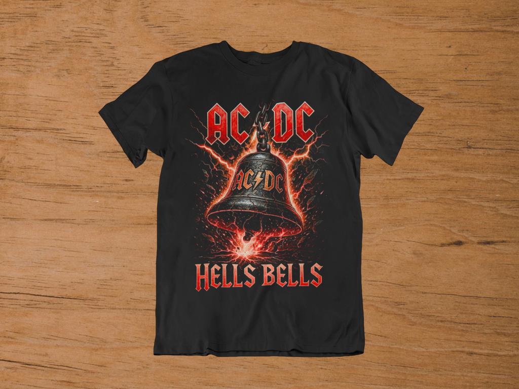 T-shirt AC/DC "Hells Bells" – High Voltage Rock Graphic / Lightning Strike Art