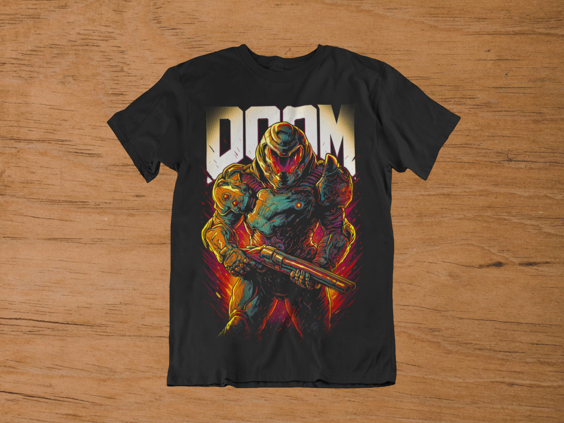 T-shirt Doom Slayer "Rip & Tear" – Eternal Combat Art / FPS Legend Graphic