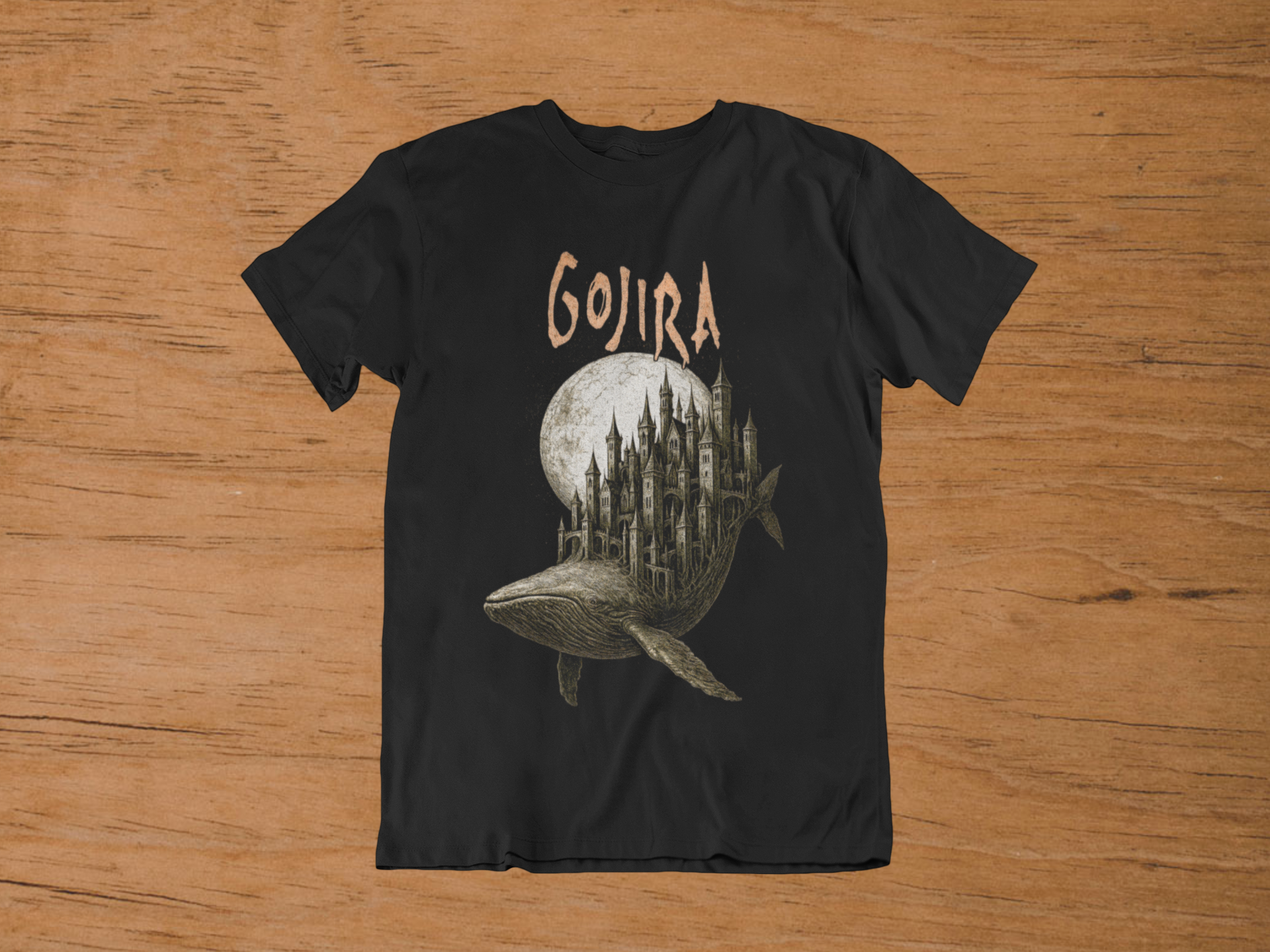 T-shirt Gojira "Flying Whale Castle" – Progressive Metal Art / Surreal Fantasy Graphic