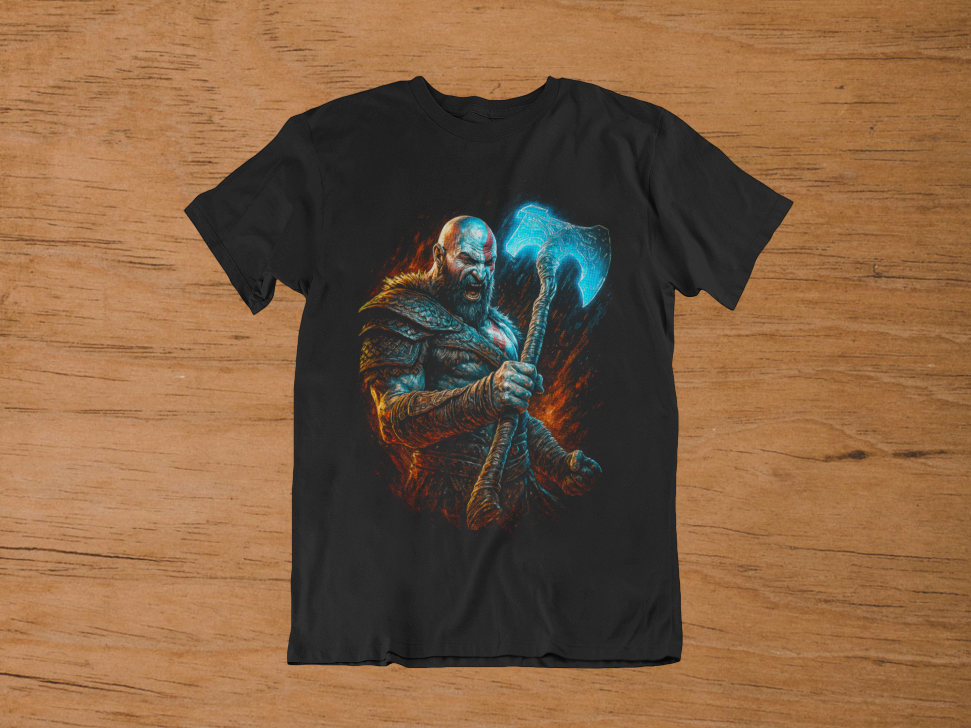 T-shirt Kratos "God of War" – Leviathan Axe Art / Norse Mythology Graphic