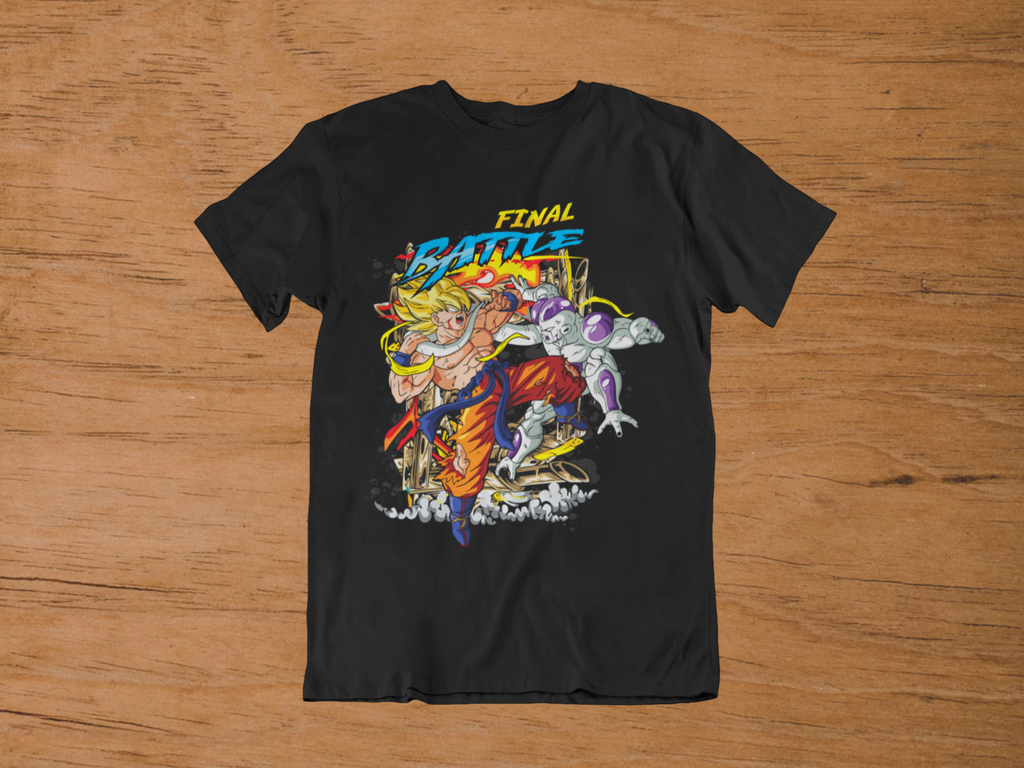 T-shirt Goku vs Frieza "Final Battle" – Dragon Ball Z Namek Saga Art / Super Saiyan Awakening Graphic