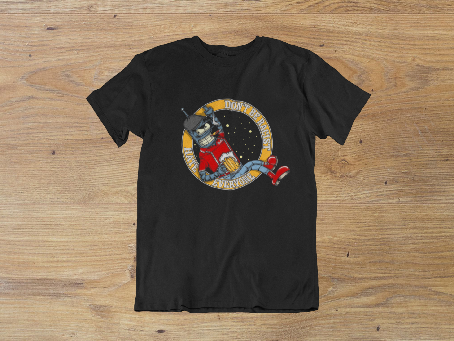 T-shirt Bender "Hate Everyone" – Futurama Funny Robot Art / Don't Be Racist Graphic