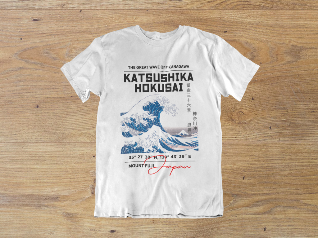 Tshirt Katsushika Hokusai "The Great Wave" – Japanese Ukiyo-e Art