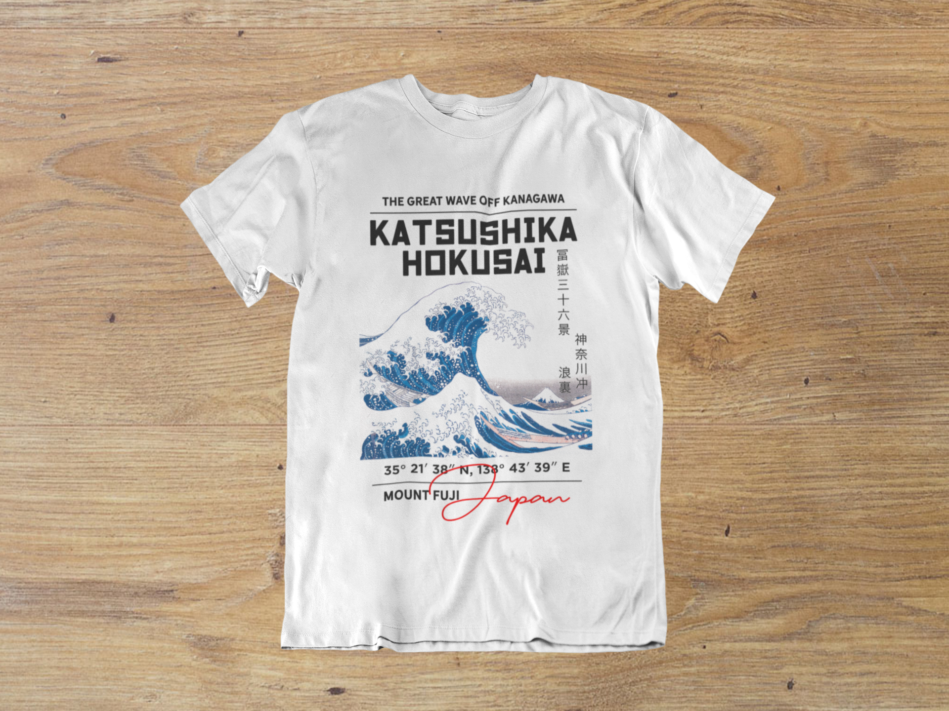 Tshirt Katsushika Hokusai "The Great Wave" – Japanese Ukiyo-e Art