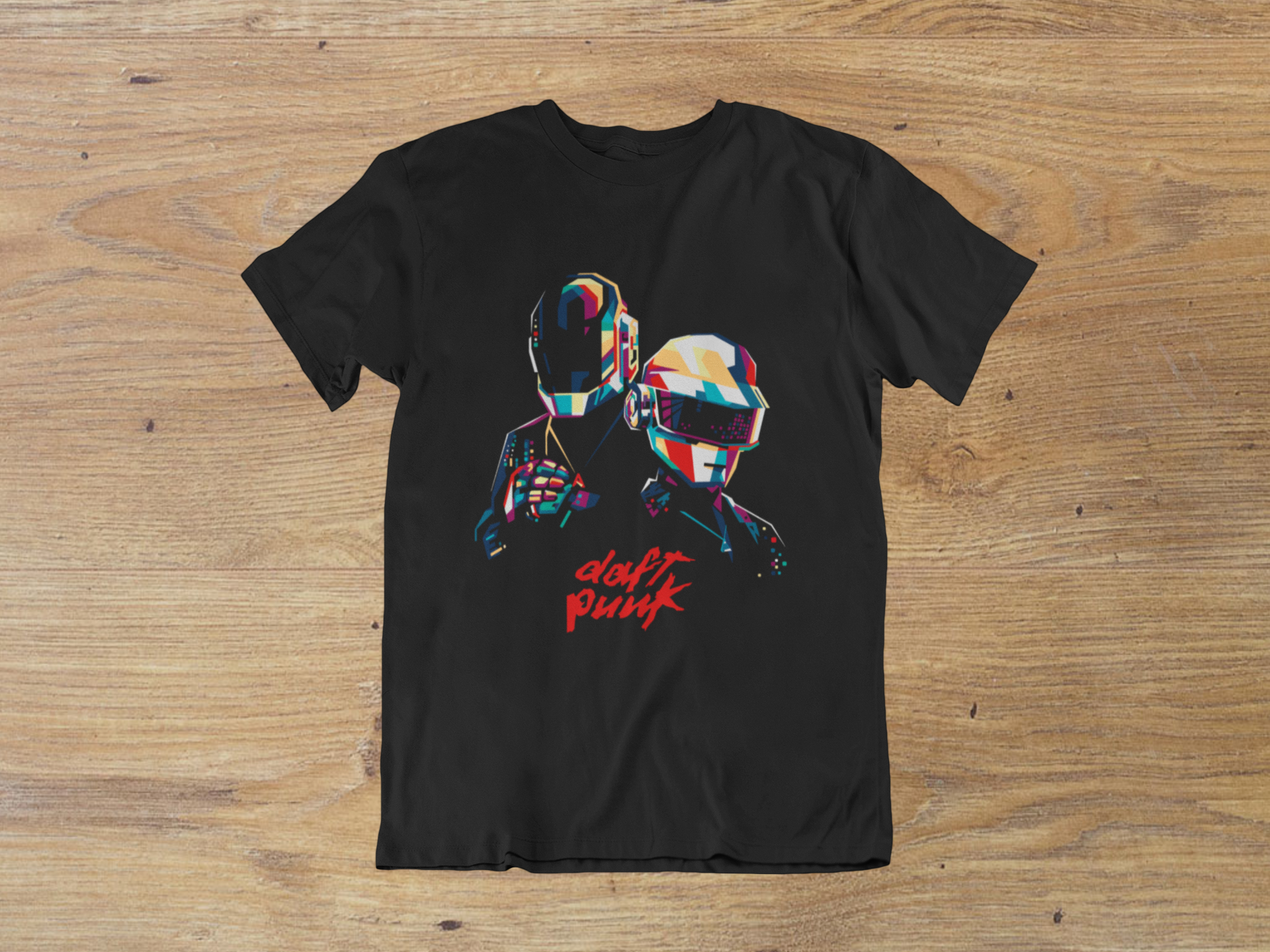 Tshirt Daft Punk Geometric Pop Art – French House Legends Graphic