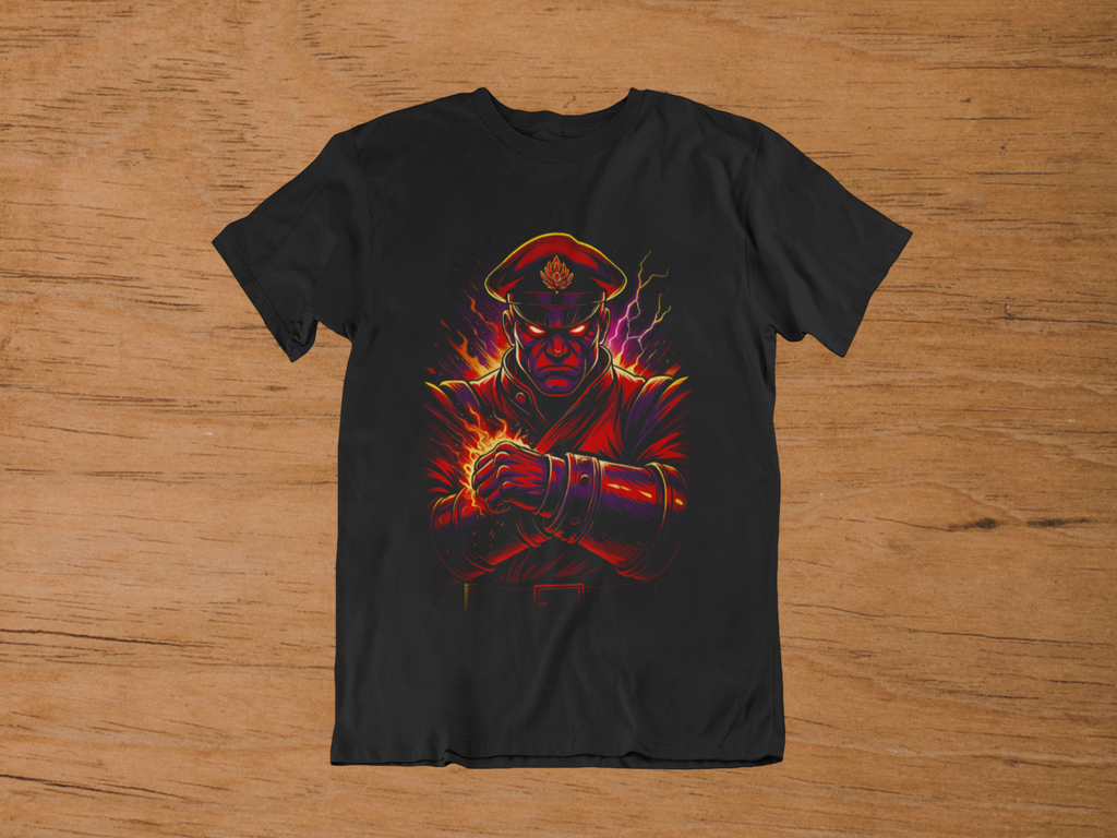 T-shirt M. Bison "Psycho Power" – Street Fighter Villain Art / Shadaloo Dictator Graphic
