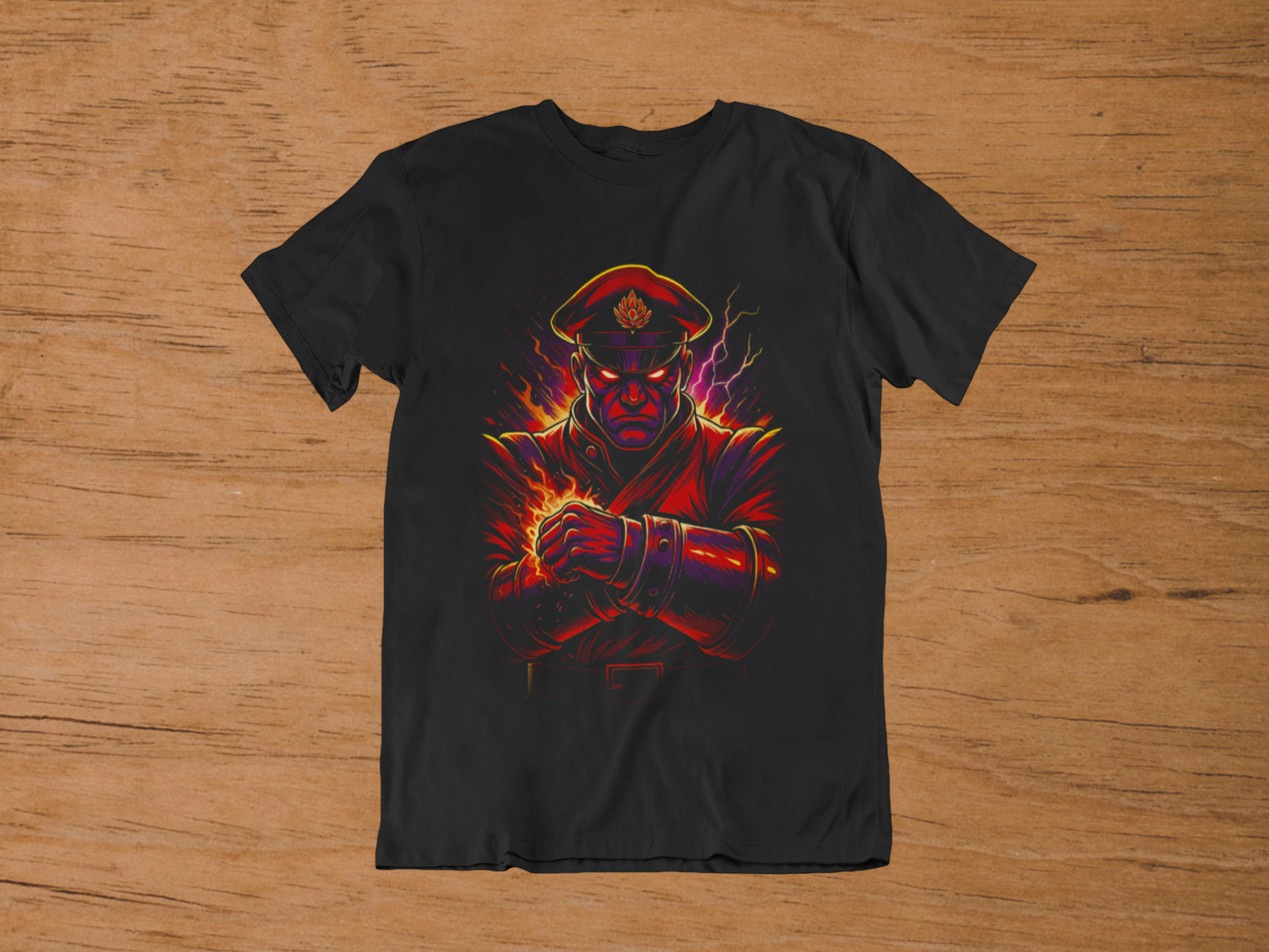 T-shirt M. Bison "Psycho Power" – Street Fighter Villain Art / Shadaloo Dictator Graphic