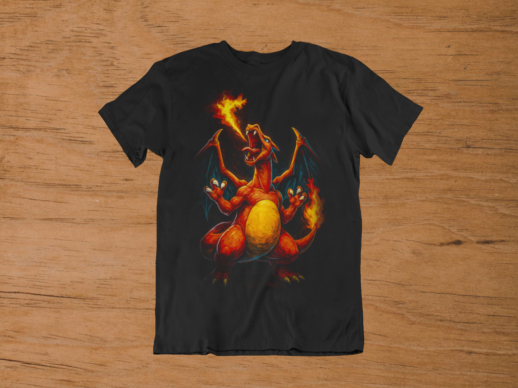 T-shirt Charizard "Flamethrower" – Pokémon Fire Type Art / Dragon Breath Graphic