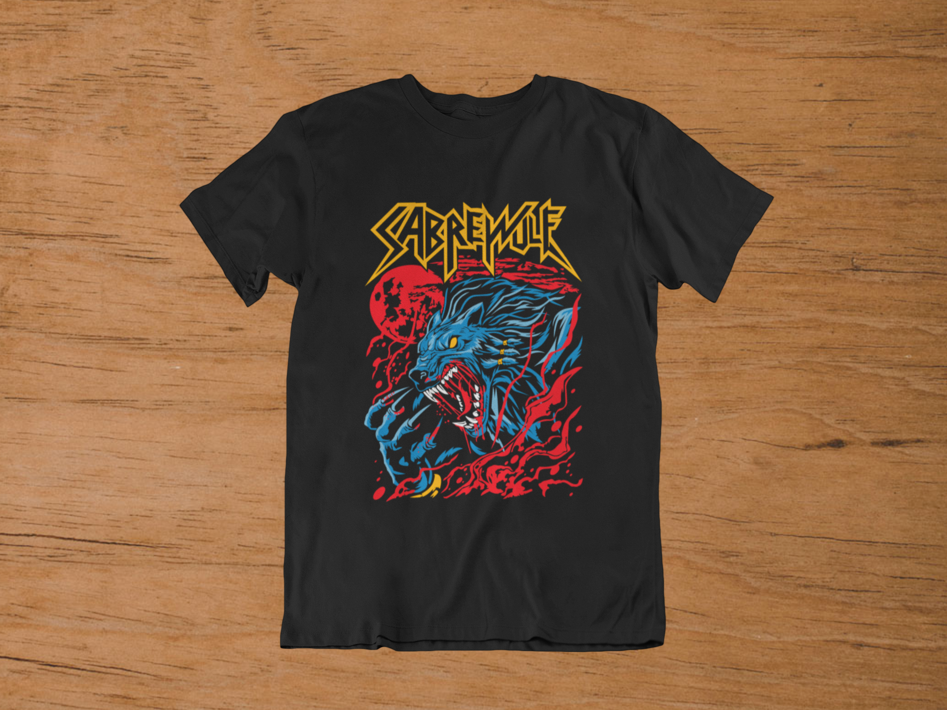 T-shirt Sabrewulf "Full Moon Rage" – Killer Instinct Fight Art / Lycanthrope Legend Graphic