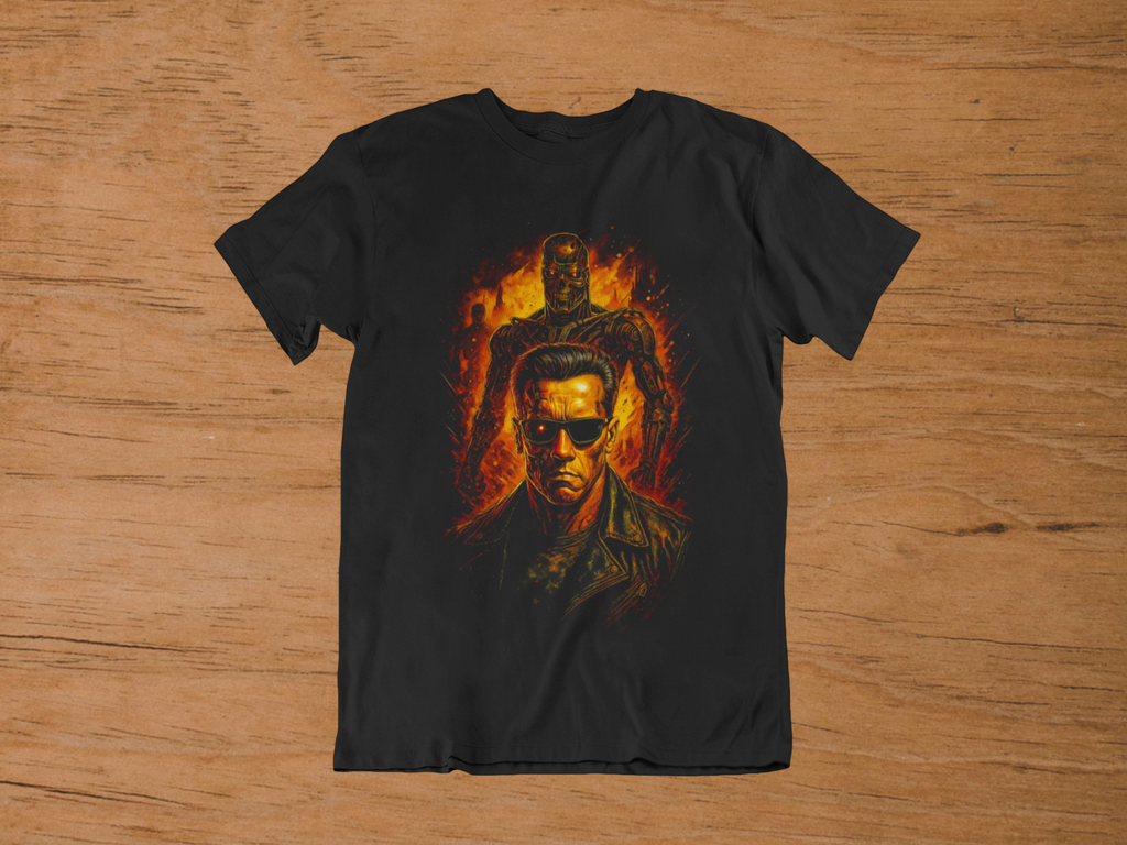 T-shirt Terminator "Judgment Day" – T-800 Endoskeleton Art / Arnold Schwarzenegger Graphic