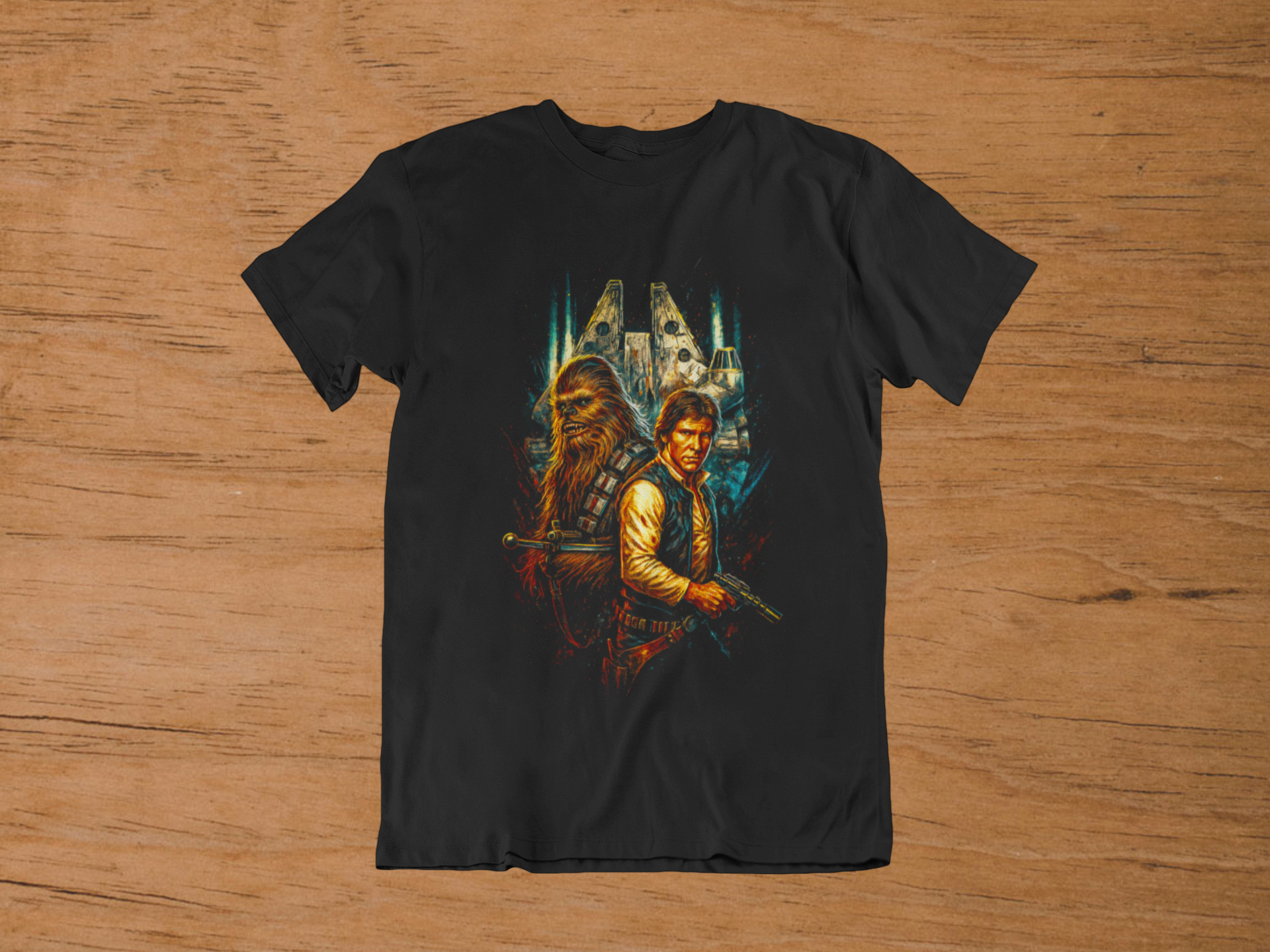 T-shirt Star Wars "Smuggler Legends" – Han Solo & Chewie Art / Millennium Falcon Graphic