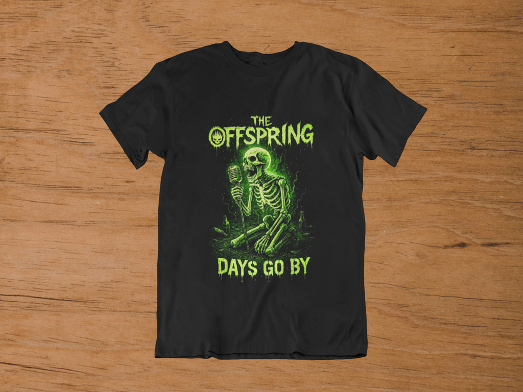 T-shirt The Offspring "Days Go By" – Punk Rock Skeleton Art / Radioactive Glow Graphic