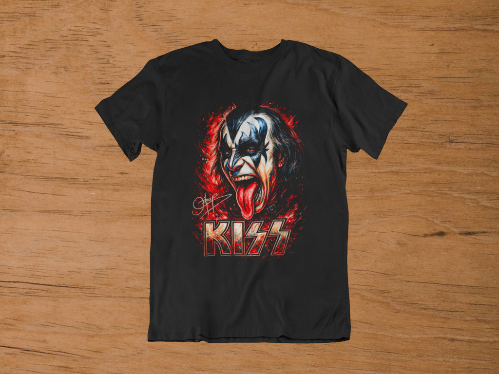 T-shirt KISS "The Demon" – Gene Simmons Portrait / Hard Rock Legend Graphic