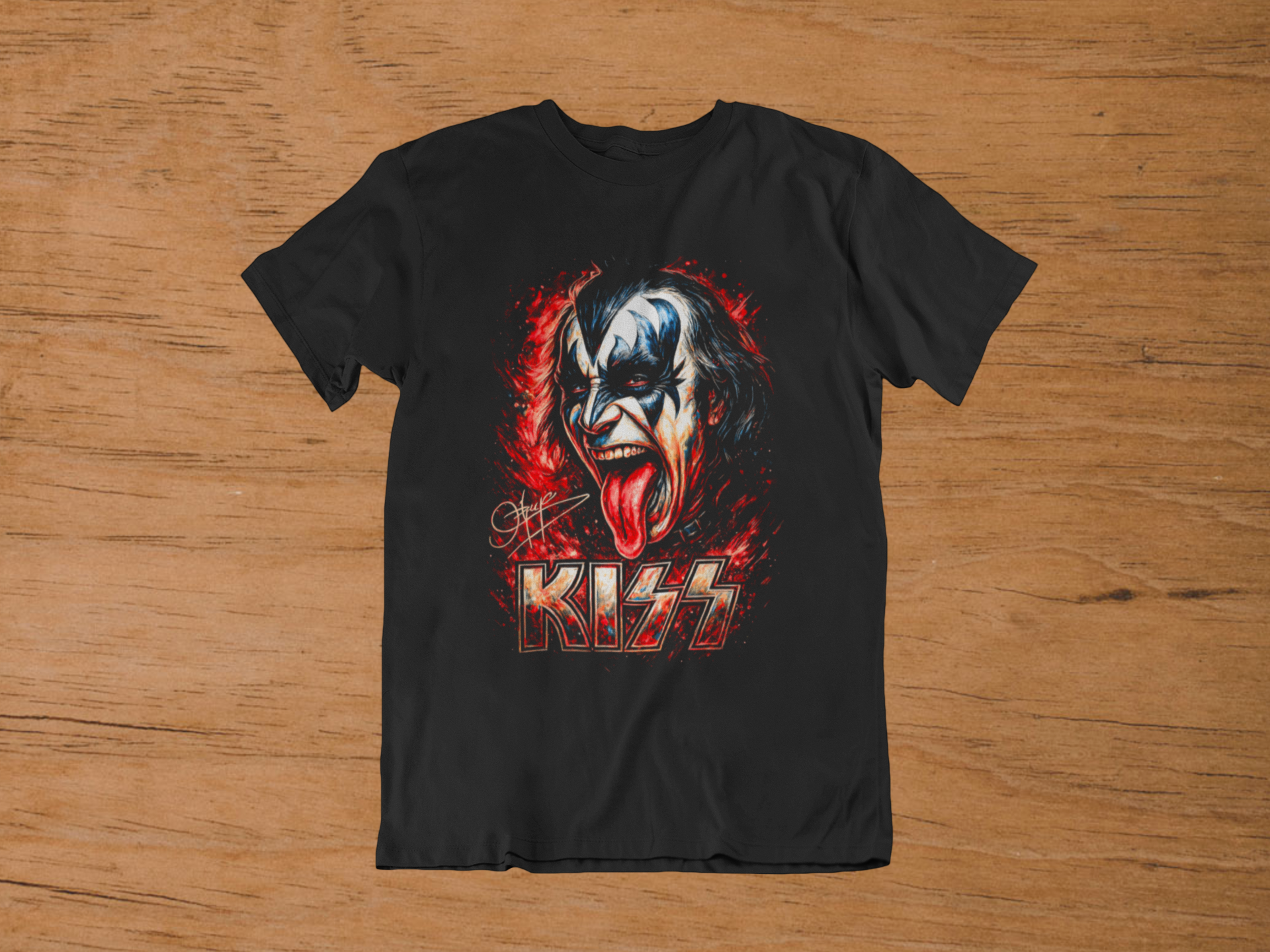 T-shirt KISS "The Demon" – Gene Simmons Portrait / Hard Rock Legend Graphic