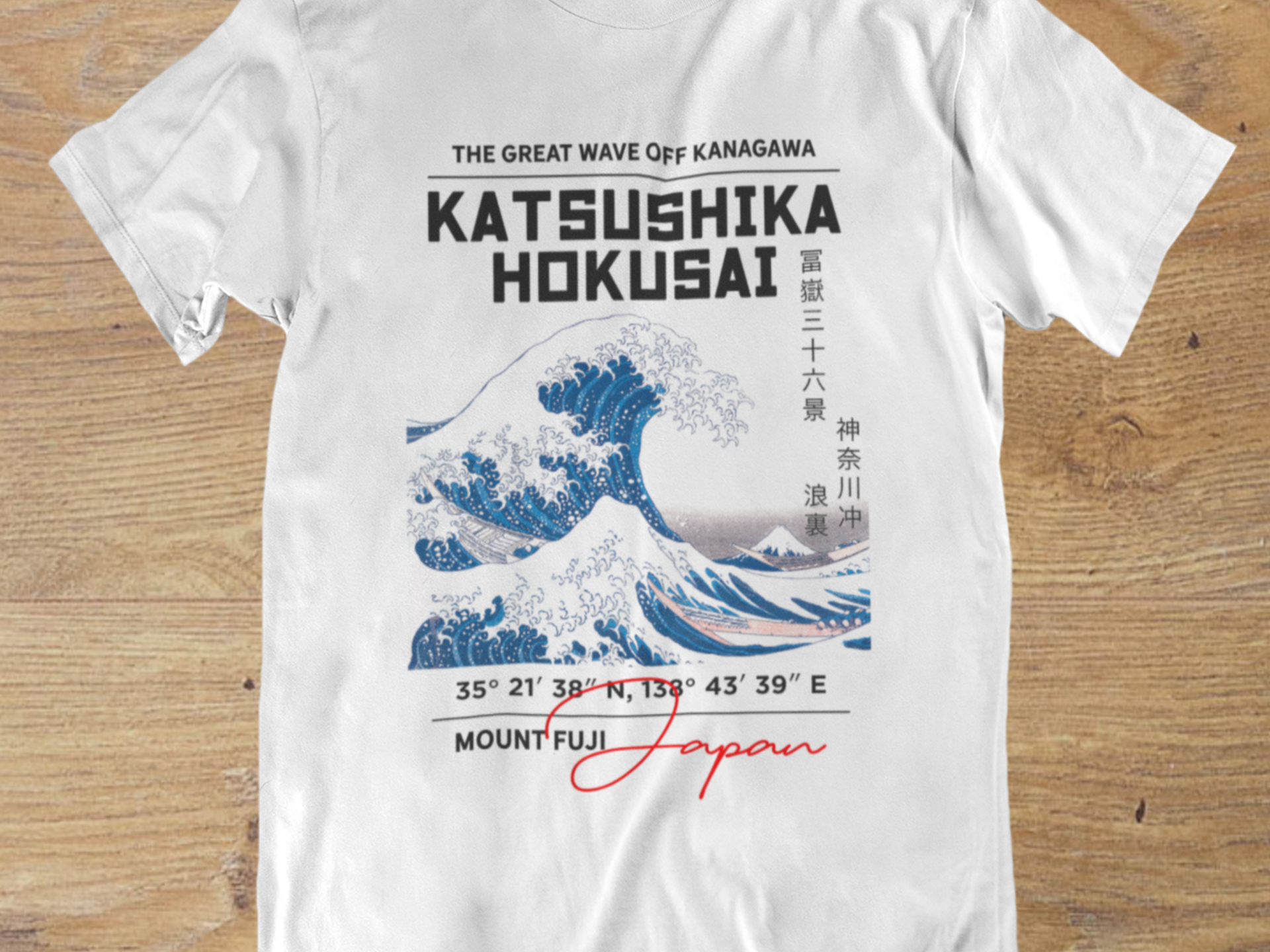Tshirt Katsushika Hokusai "The Great Wave" – Japanese Ukiyo-e Art