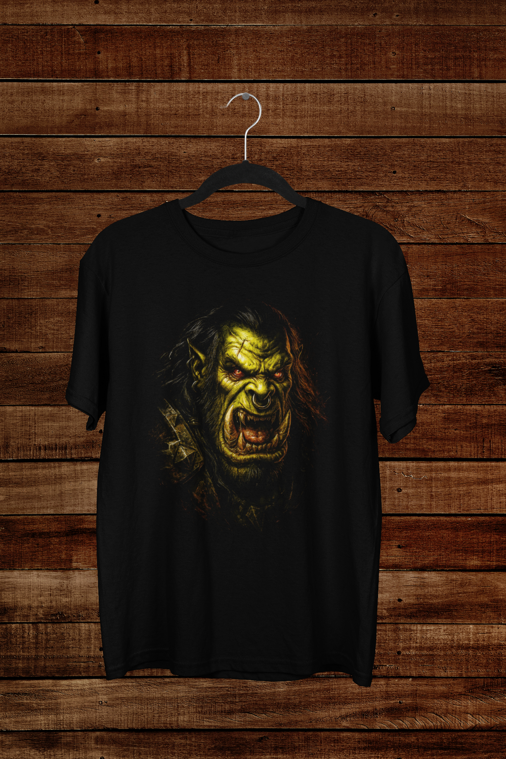 T-shirt "Horde Warchief" – Orc Warrior Portrait / Fantasy Siege Art