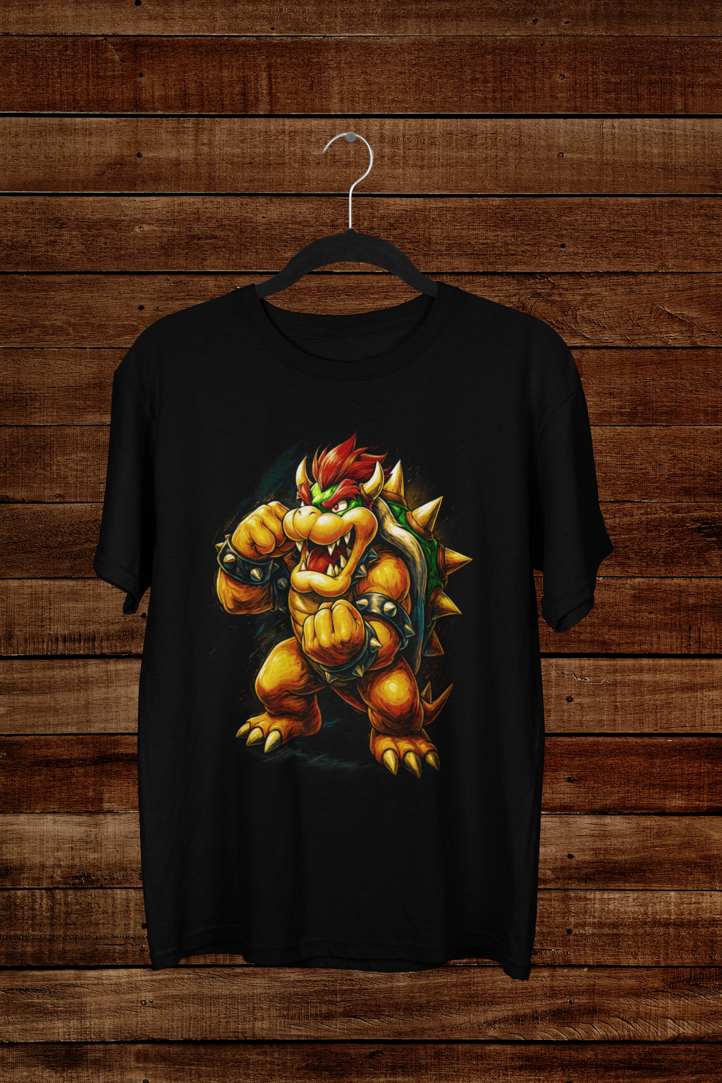 T-shirt Bowser "King of Koopas" – Super Mario Villain Art / Fire Breath Graphic