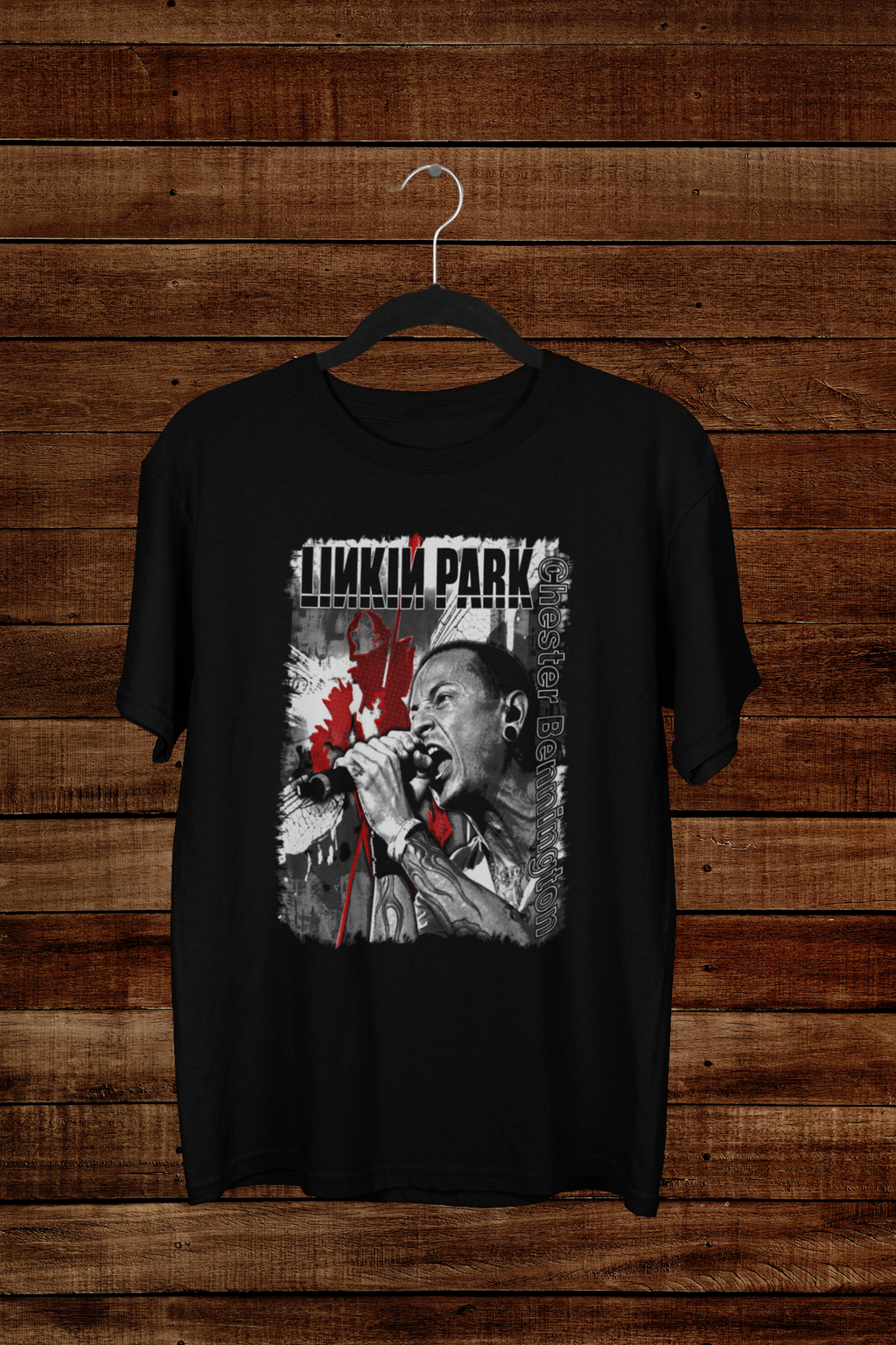 T-shirt Chester Bennington "The Voice" – Linkin Park Tribute Art / Vertical Typography Graphic