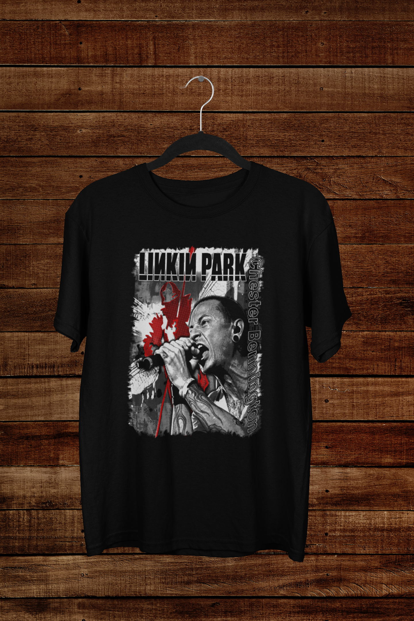 T-shirt Chester Bennington "The Voice" – Linkin Park Tribute Art / Vertical Typography Graphic