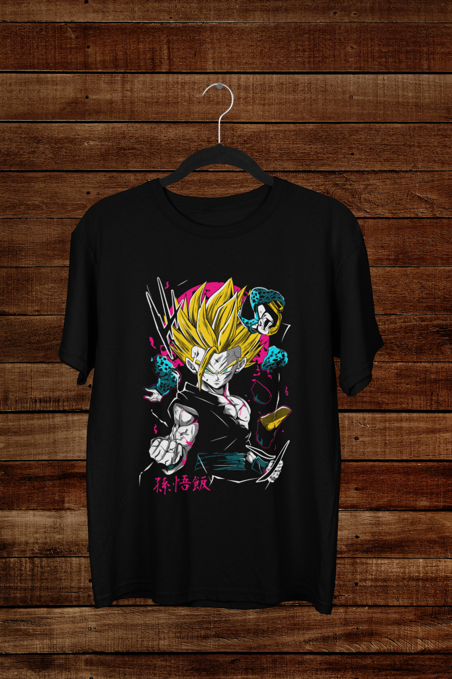 T-shirt Gohan "Perfect Fury" – Super Saiyan 2 Art / DBZ Neon Graphic