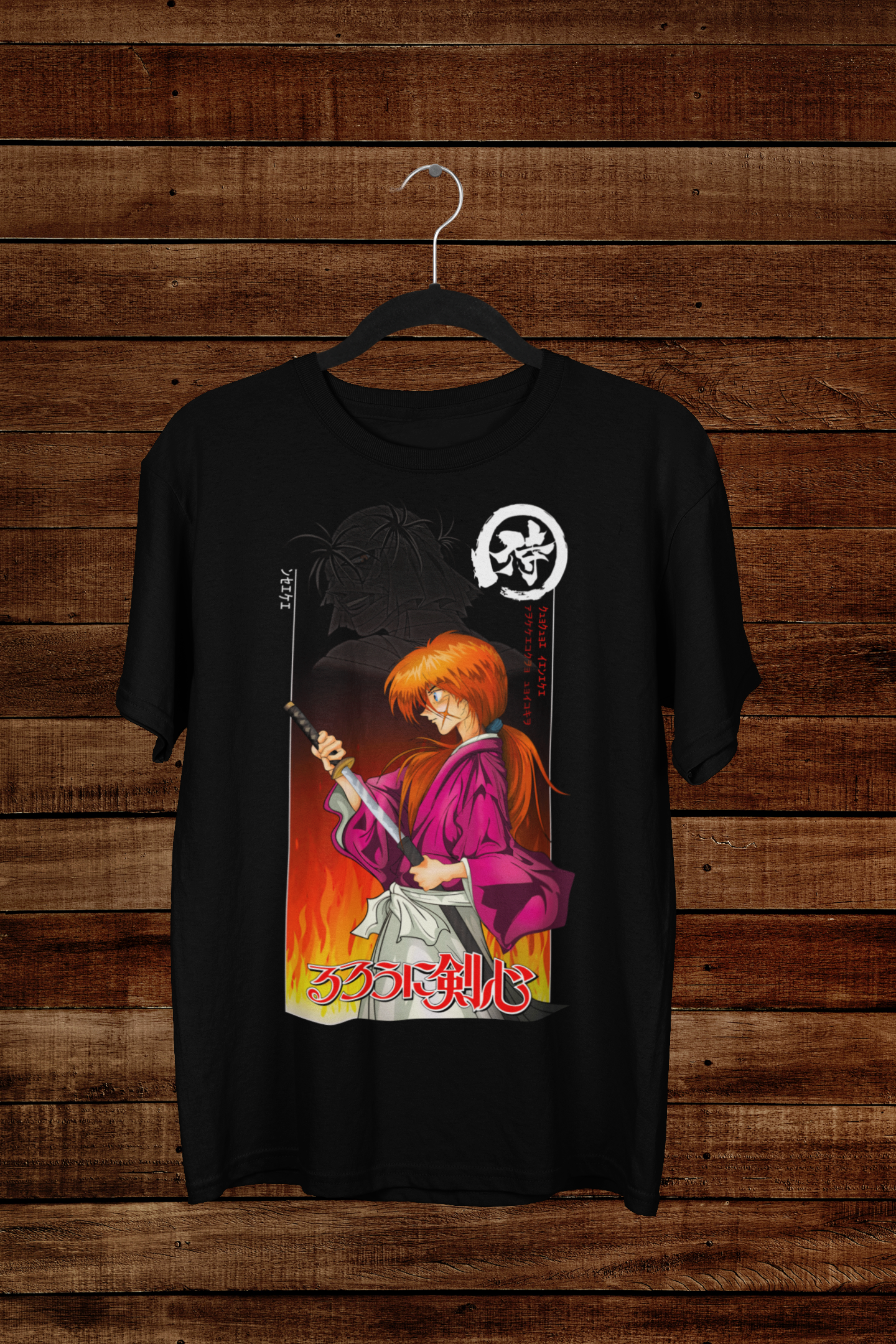 T-shirt Kenshin "The Wandering Samurai" – Rurouni Kenshin Art / Hitokiri Battousai Graphic