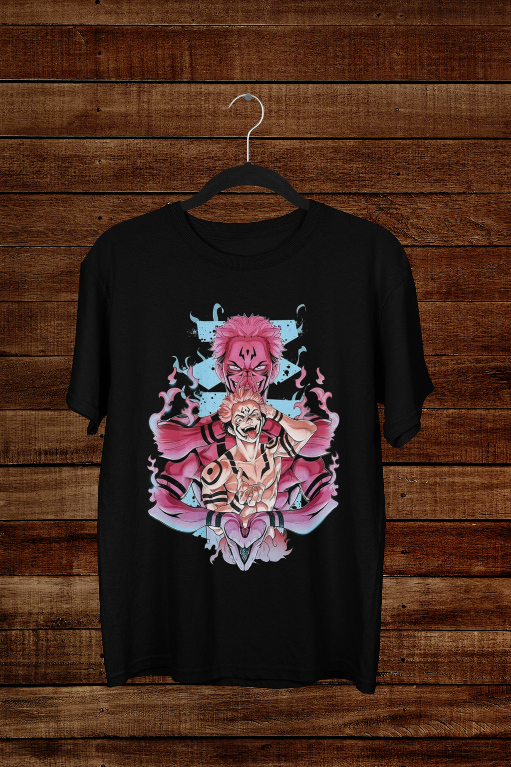 T-shirt Jujutsu Kaisen "The Vessel" – Itadori & Sukuna Dual Art / Cursed Energy Graphic