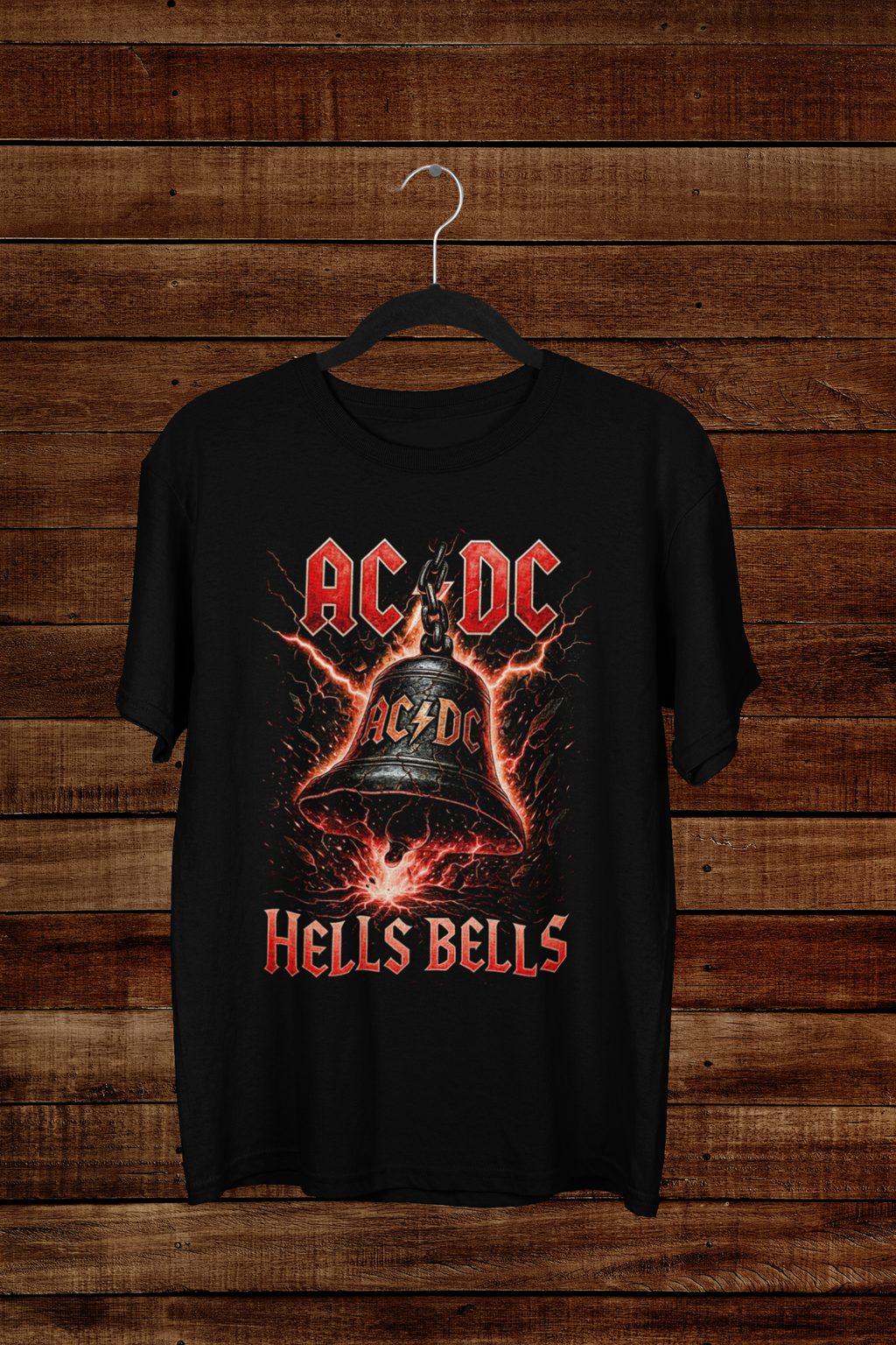 T-shirt AC/DC "Hells Bells" – High Voltage Rock Graphic / Lightning Strike Art