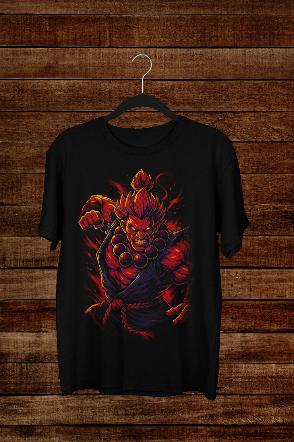 T-shirt Akuma "Satsui no Hado" – Street Fighter Demon Art / Ansatsuken Master Graphic