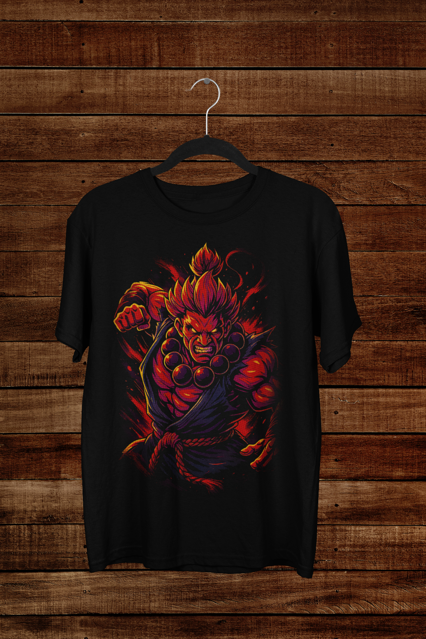 T-shirt Akuma "Satsui no Hado" – Street Fighter Demon Art / Ansatsuken Master Graphic