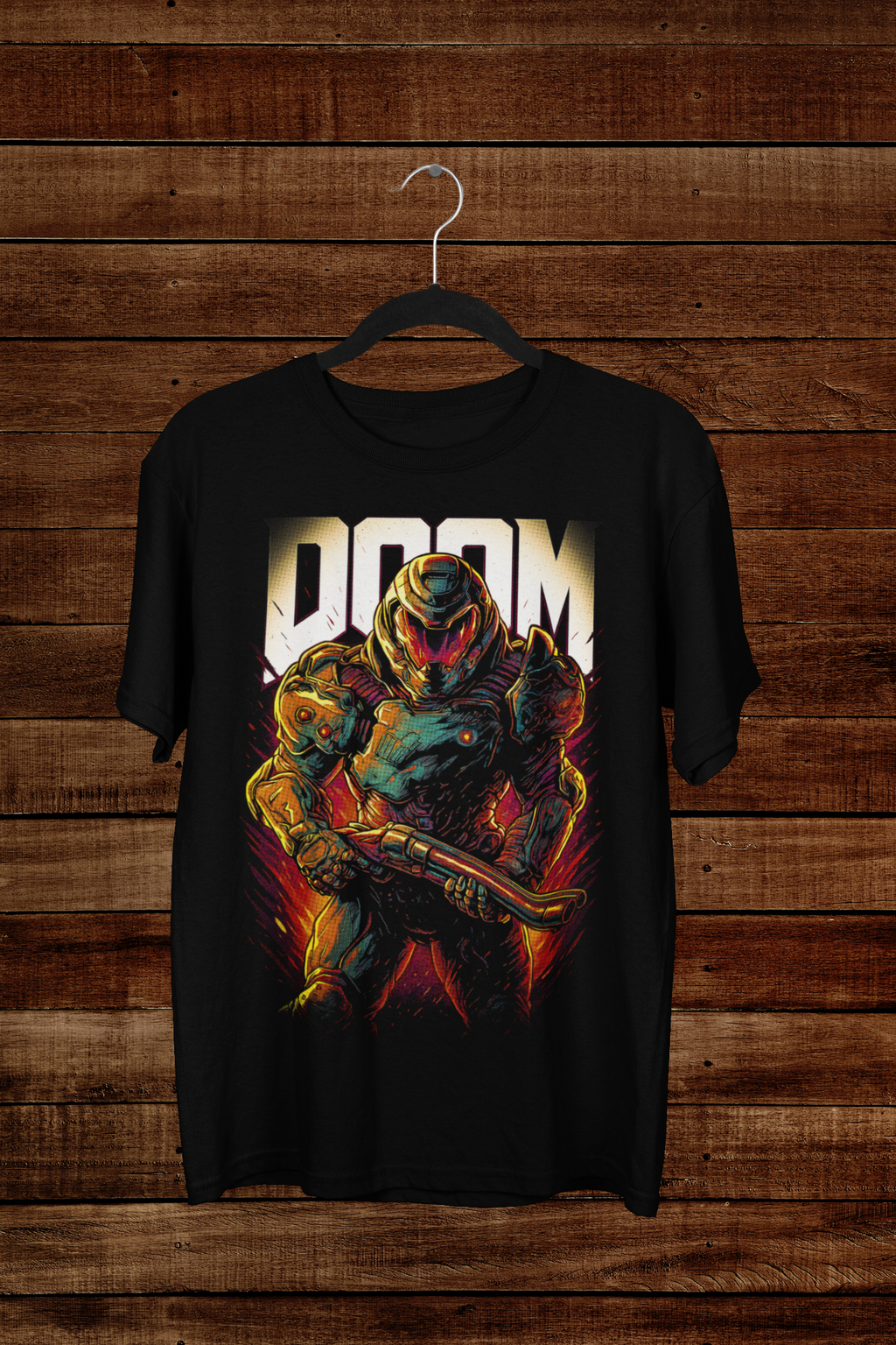T-shirt Doom Slayer "Rip & Tear" – Eternal Combat Art / FPS Legend Graphic