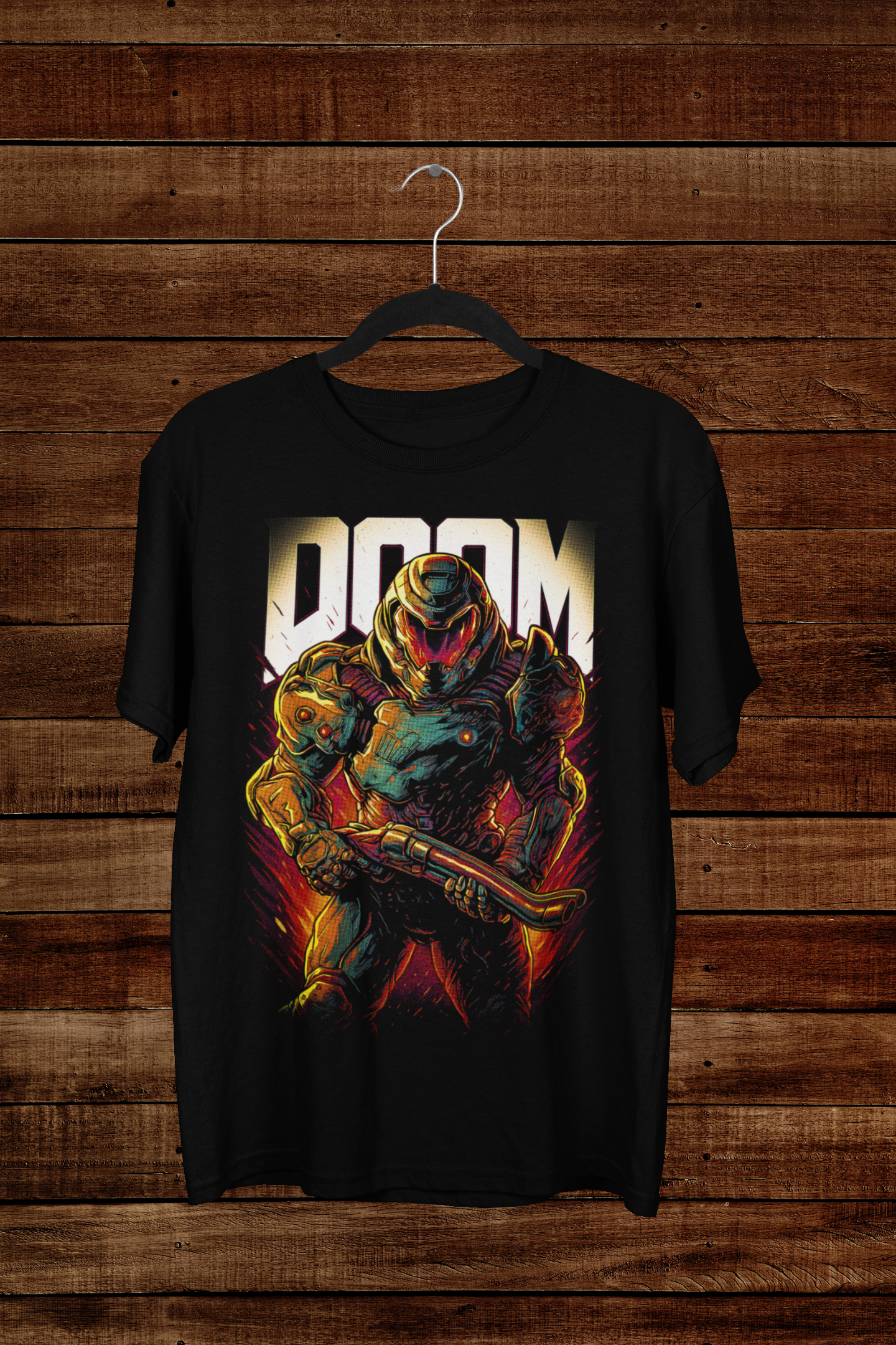 T-shirt Doom Slayer "Rip & Tear" – Eternal Combat Art / FPS Legend Graphic