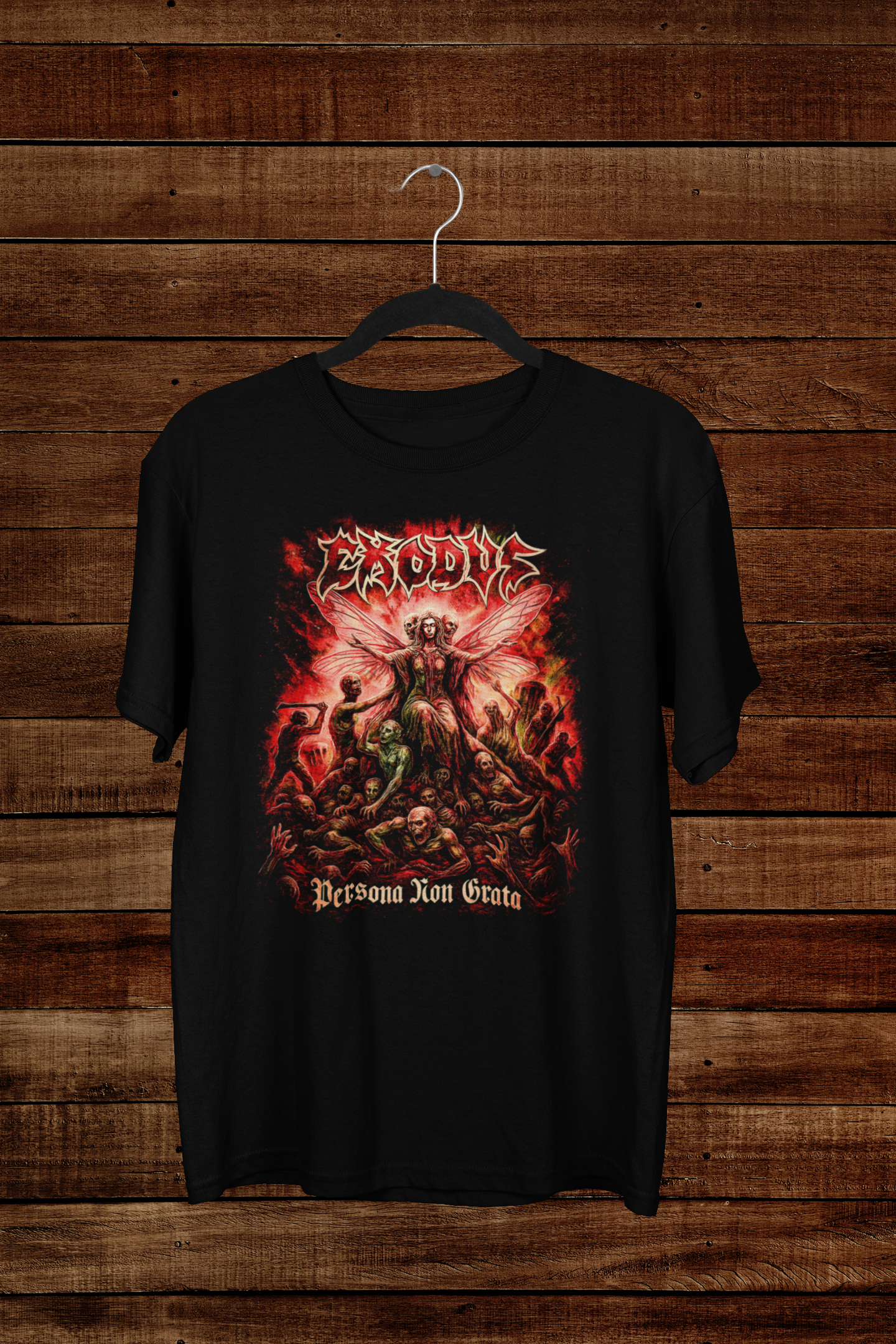 T-Shirt Exodus "Persona Non Grata" – Thrash Metal Chaos Art / Aggressive Demon Graphic