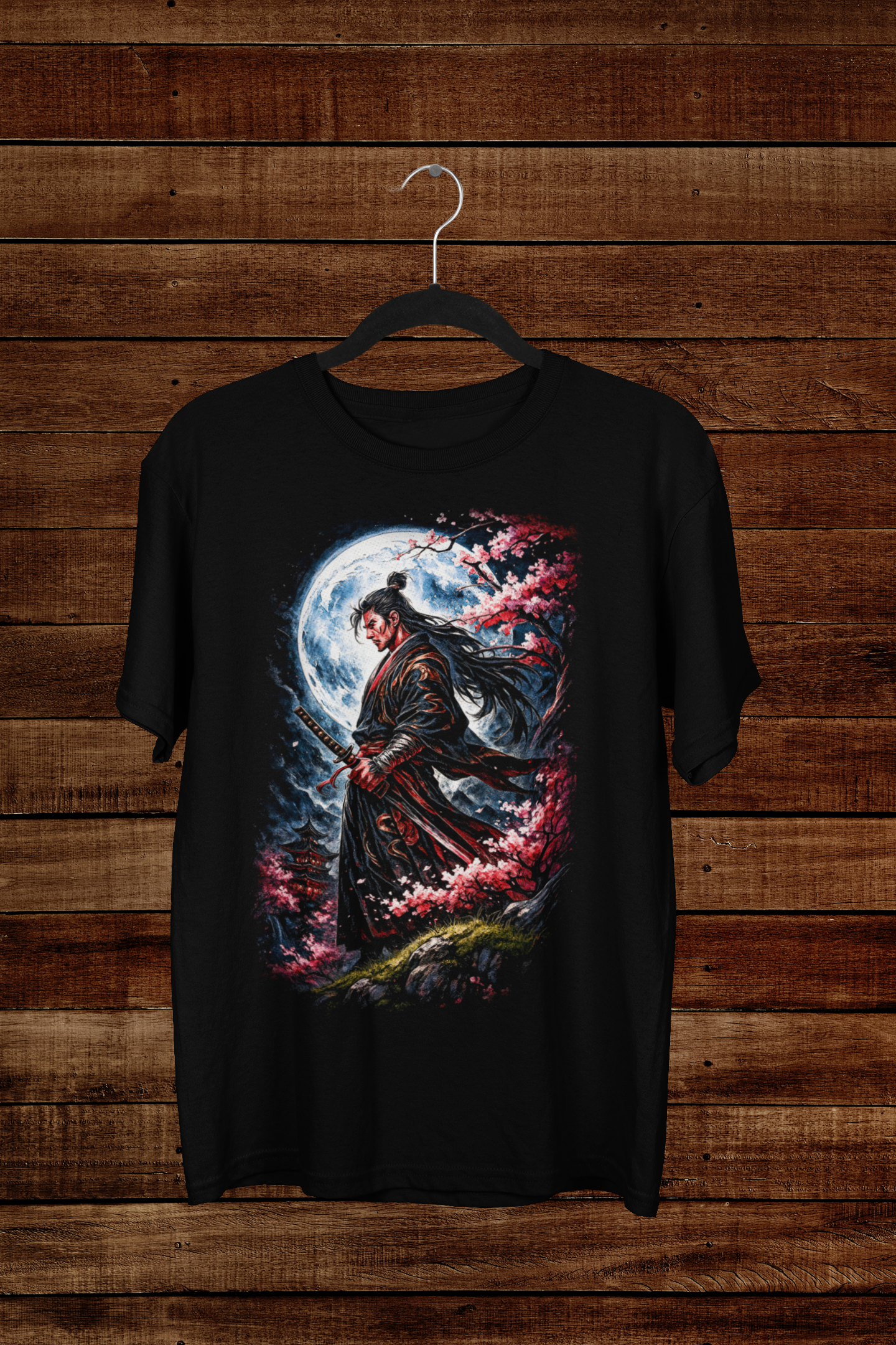 T-shirt Miyamoto Musashi "Blood Moon" – Ronin Samurai Art / Japanese Heritage Graphic