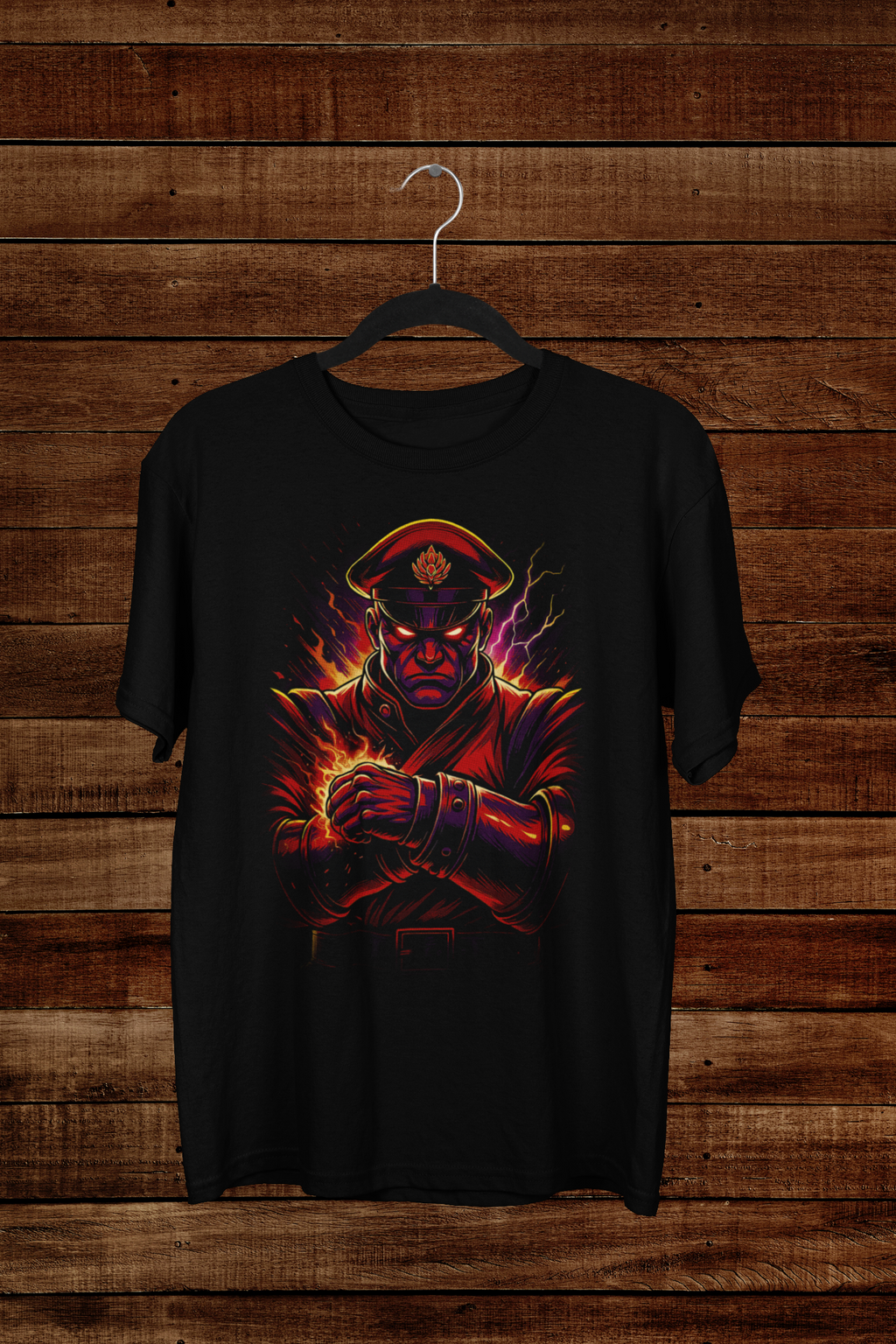 T-shirt M. Bison "Psycho Power" – Street Fighter Villain Art / Shadaloo Dictator Graphic