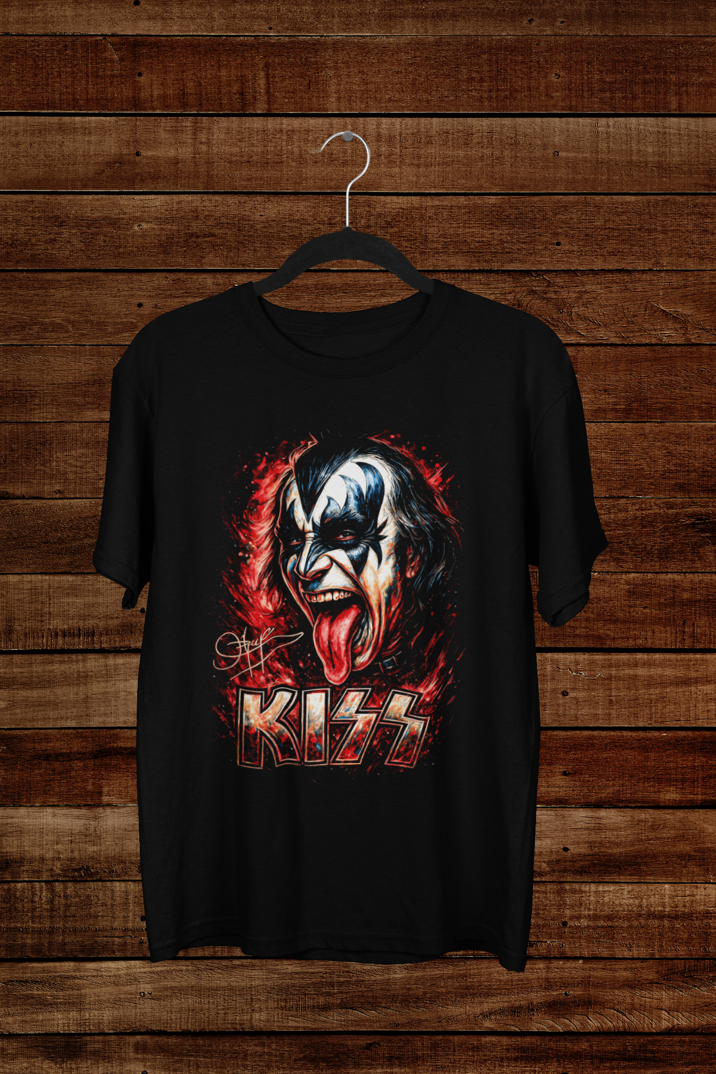 T-shirt KISS "The Demon" – Gene Simmons Portrait / Hard Rock Legend Graphic