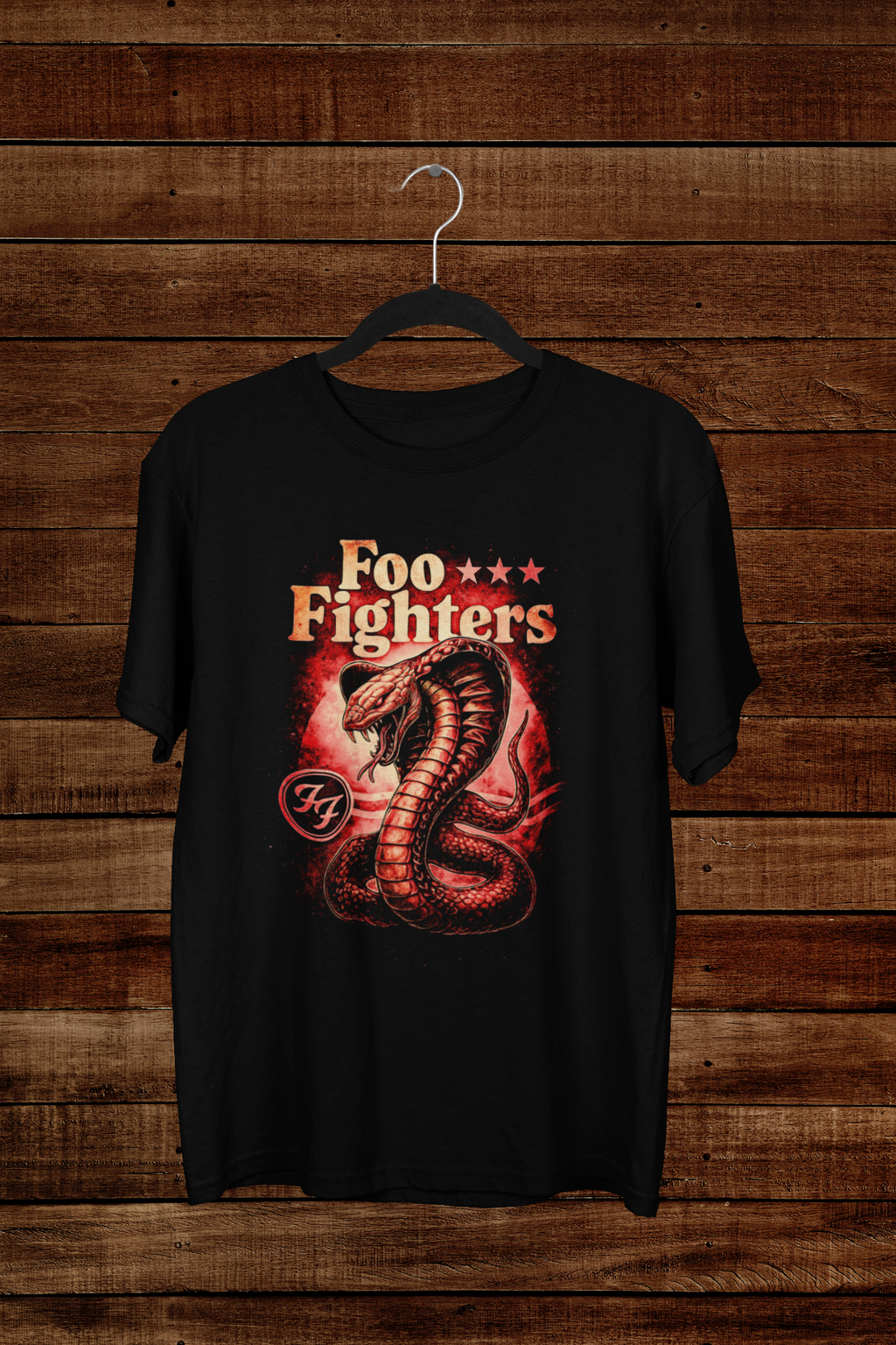 T-shirt Foo Fighters "Cobra Strike" – Rock 'n' Roll Energy Art / Red Sun Graphic